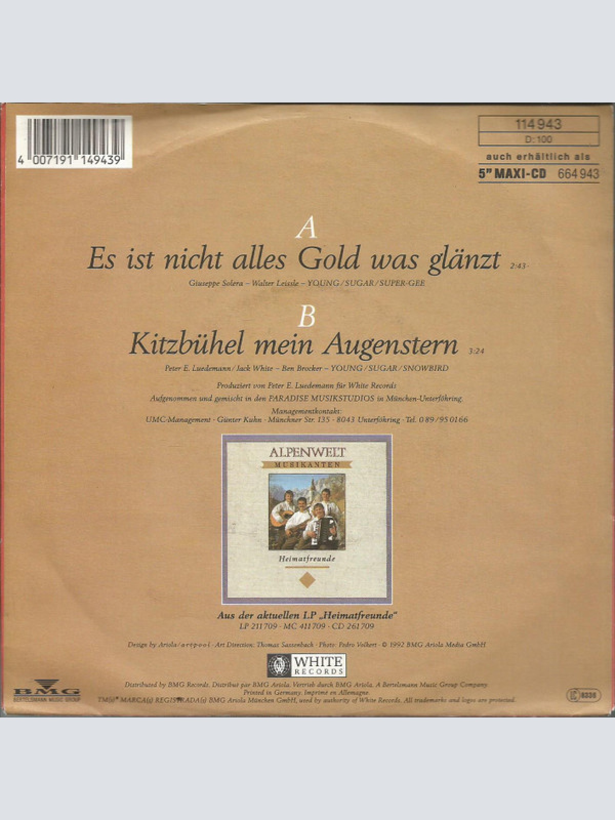 Vinyl / Alpenwelt-Musikanten - Es Ist Nicht Alles Gold Was Glänzt