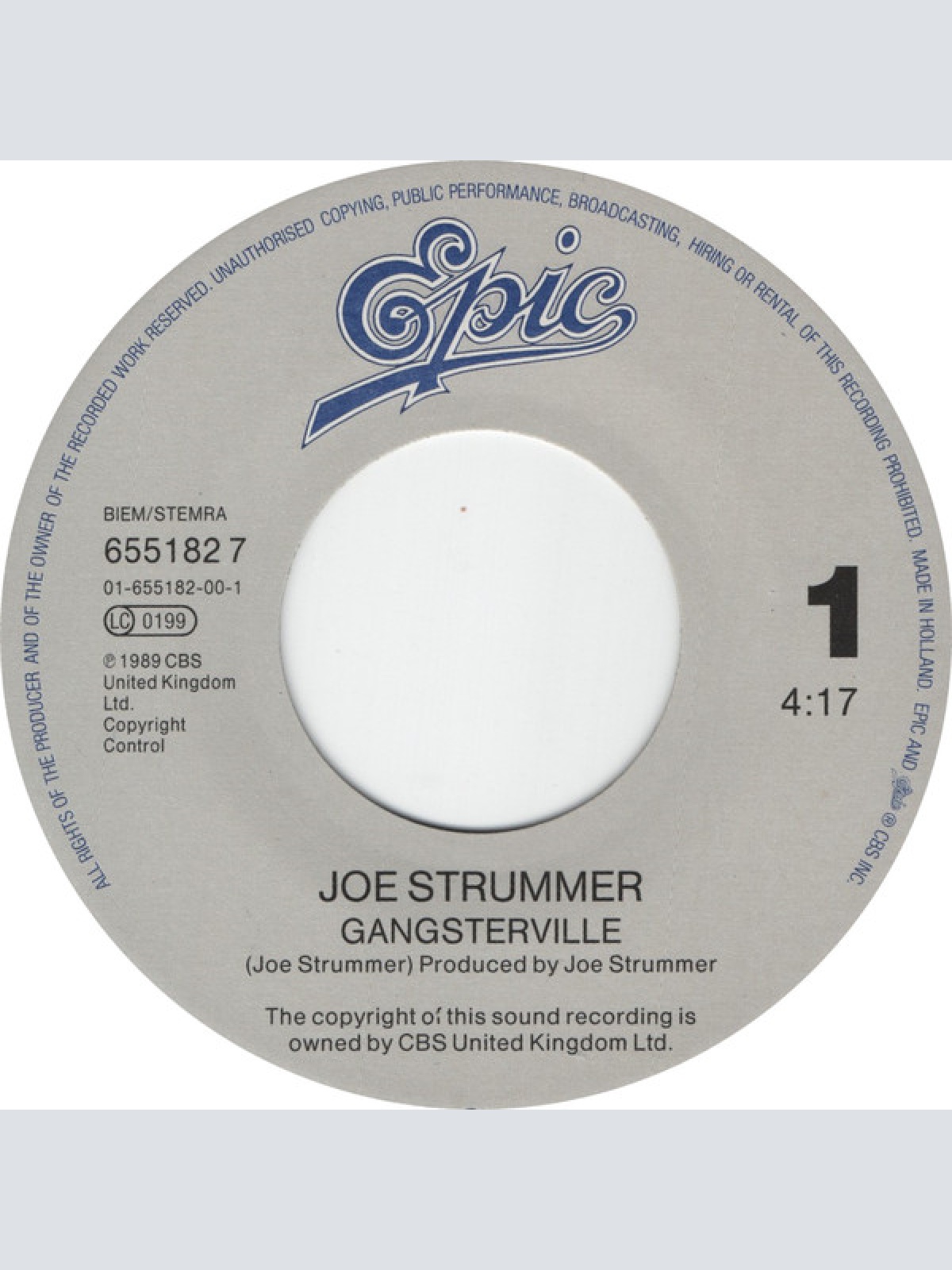 Vinyl / Joe Strummer - Gangsterville