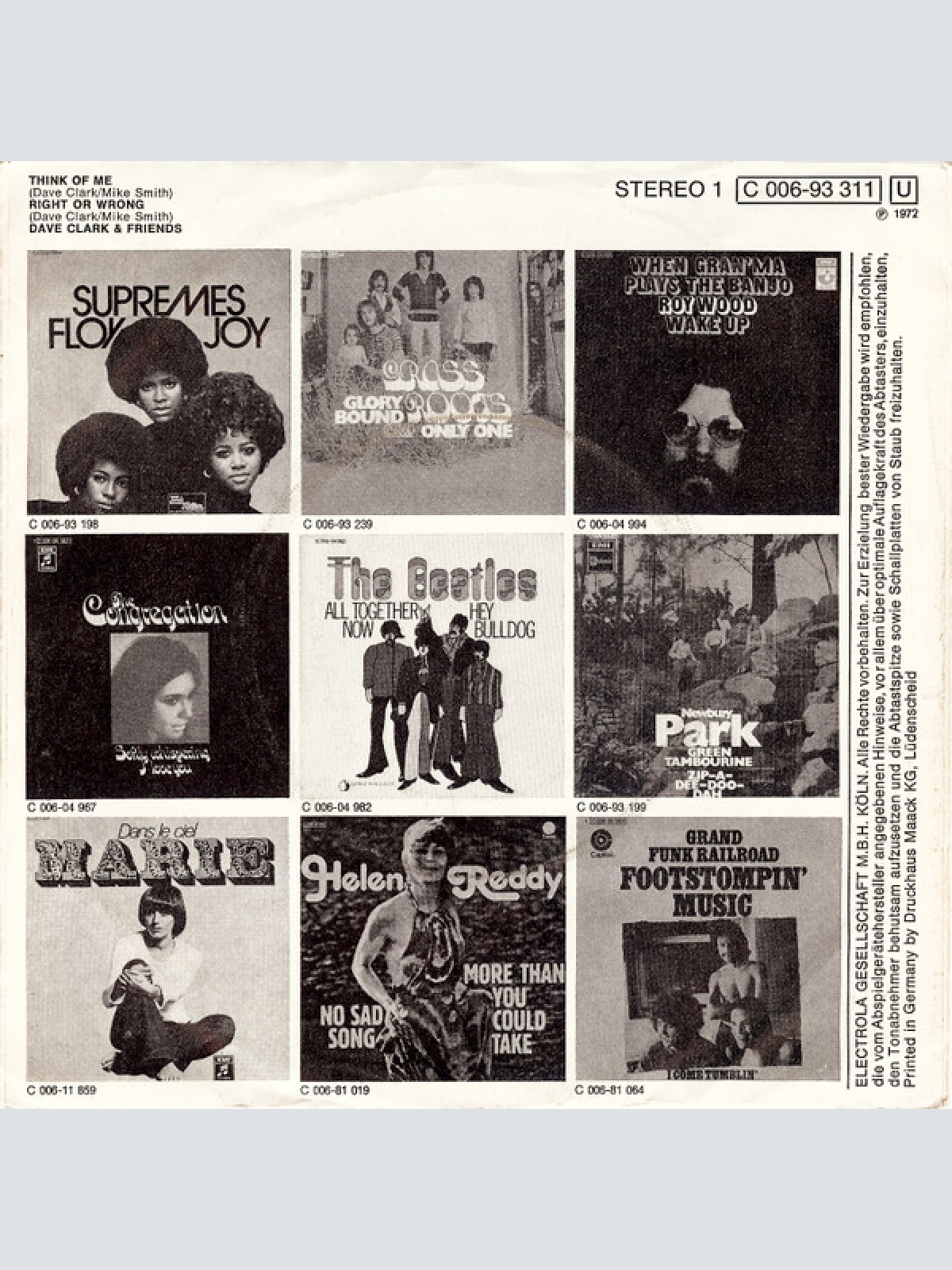 Vinyl / Dave Clark & Friends - Think Of Me