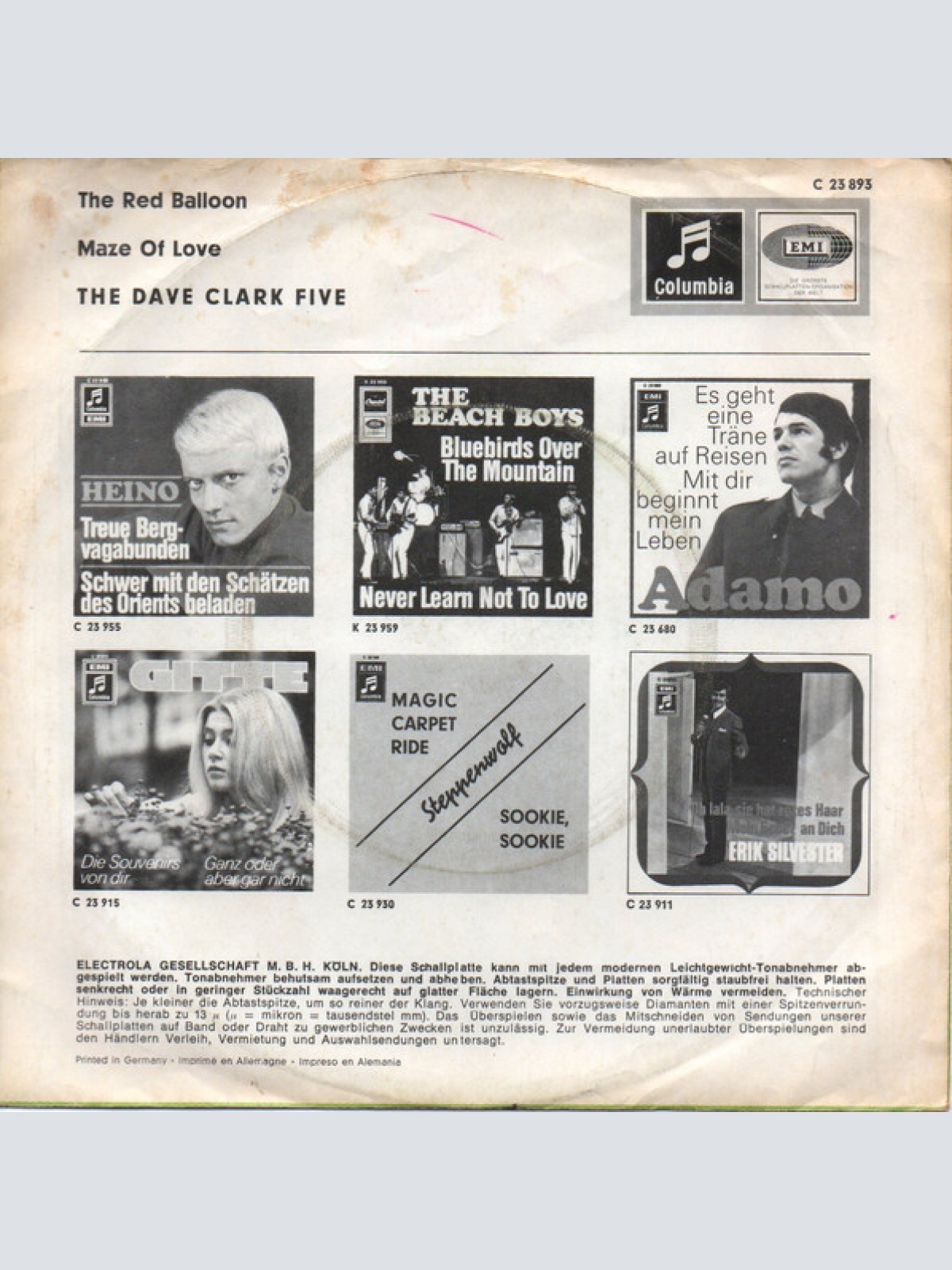 Vinyl / The Dave Clark Five - The Red Balloon / Maze Of Love