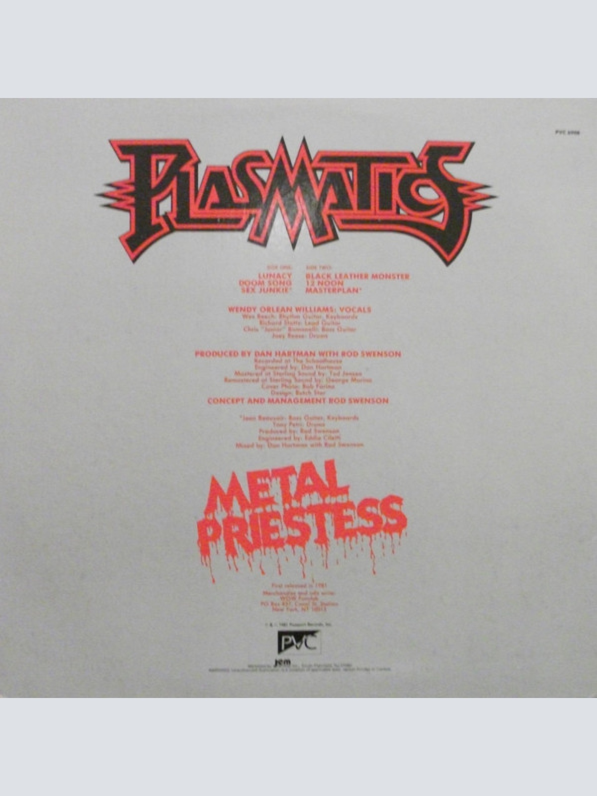 Vinyl / Plasmatics (2) - Metal Priestess
