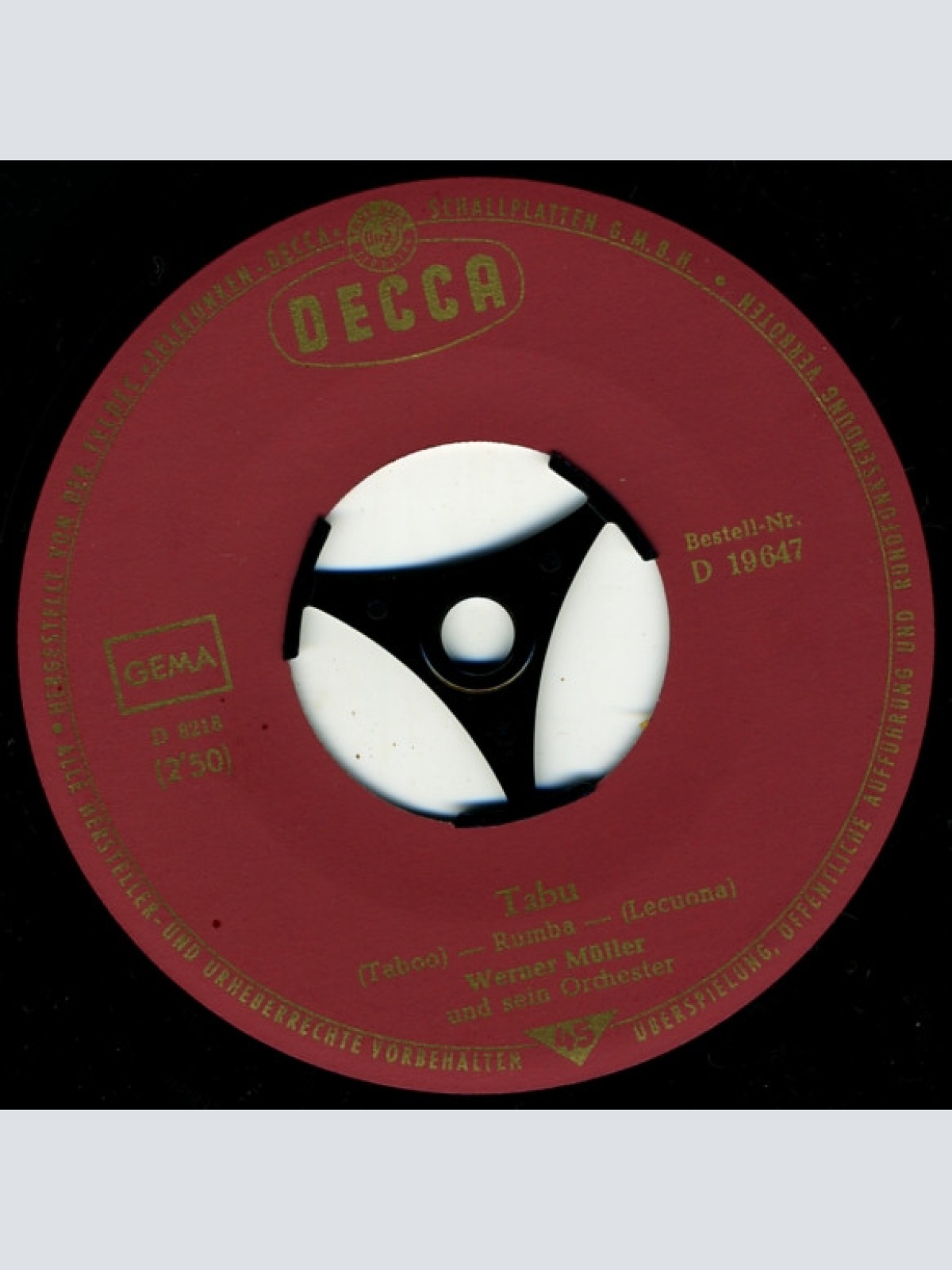 Vinyl / Werner Müller Und Sein Orchester - Tabu / Das Ist Die Frage Aller Fragen