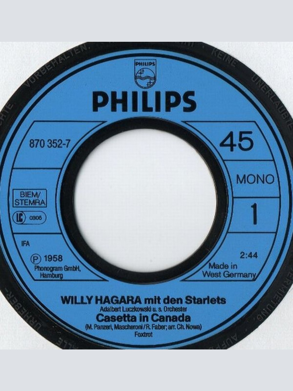 Vinyl / Willy Hagara - Casetta In Canada