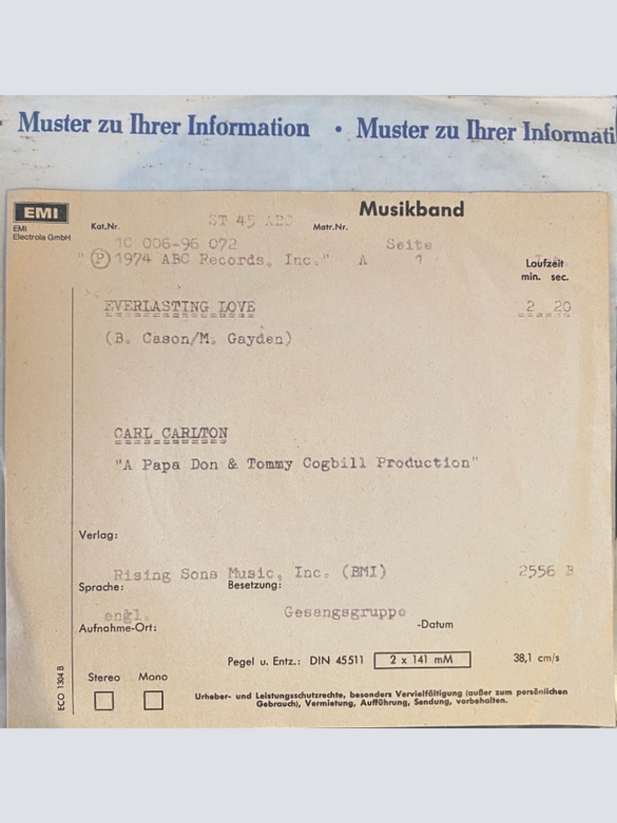 Vinyl / Carl Carlton - Everlasting Love