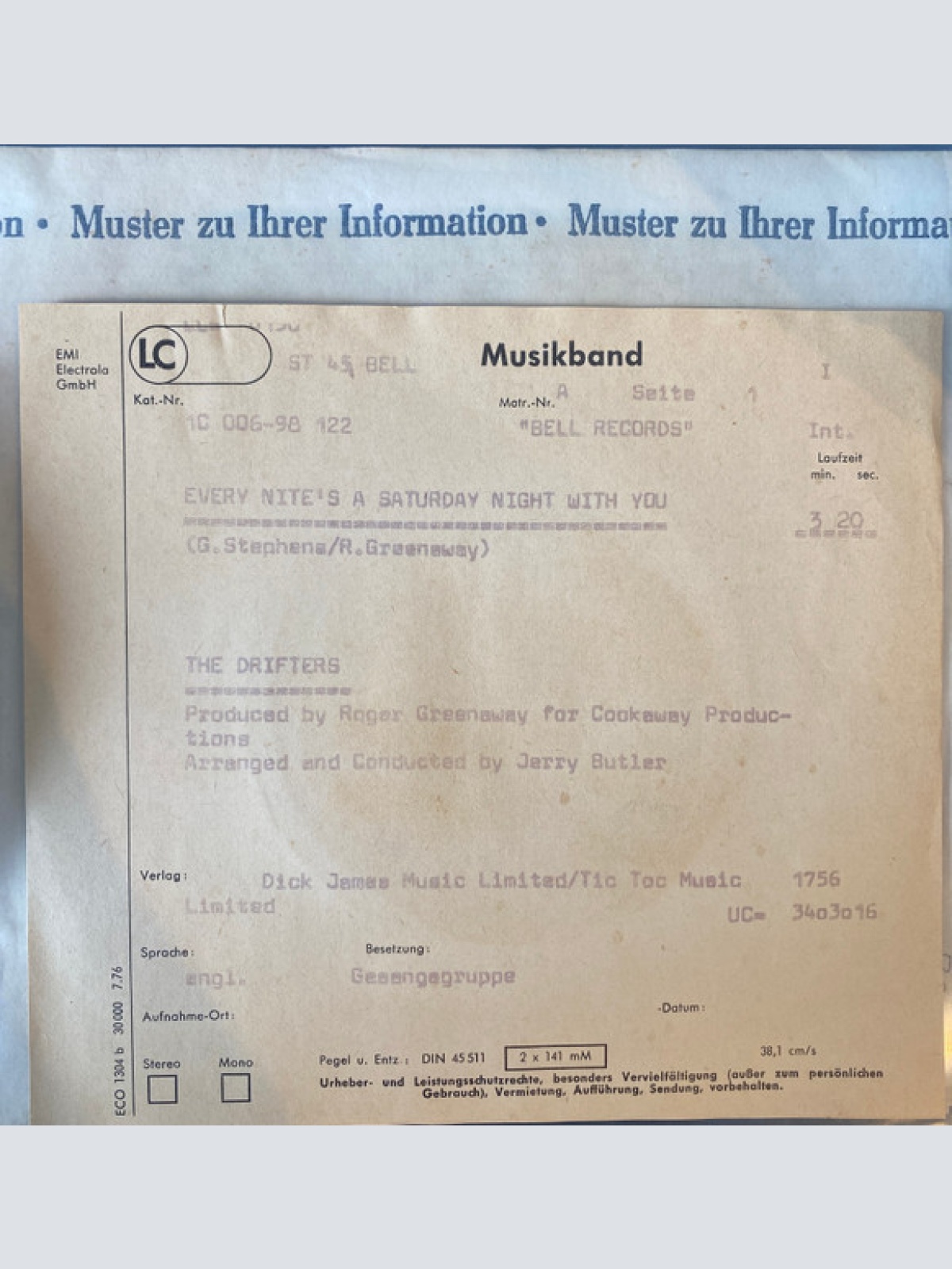 Vinyl / The Drifters - Every Nite's A Saturday Night With You