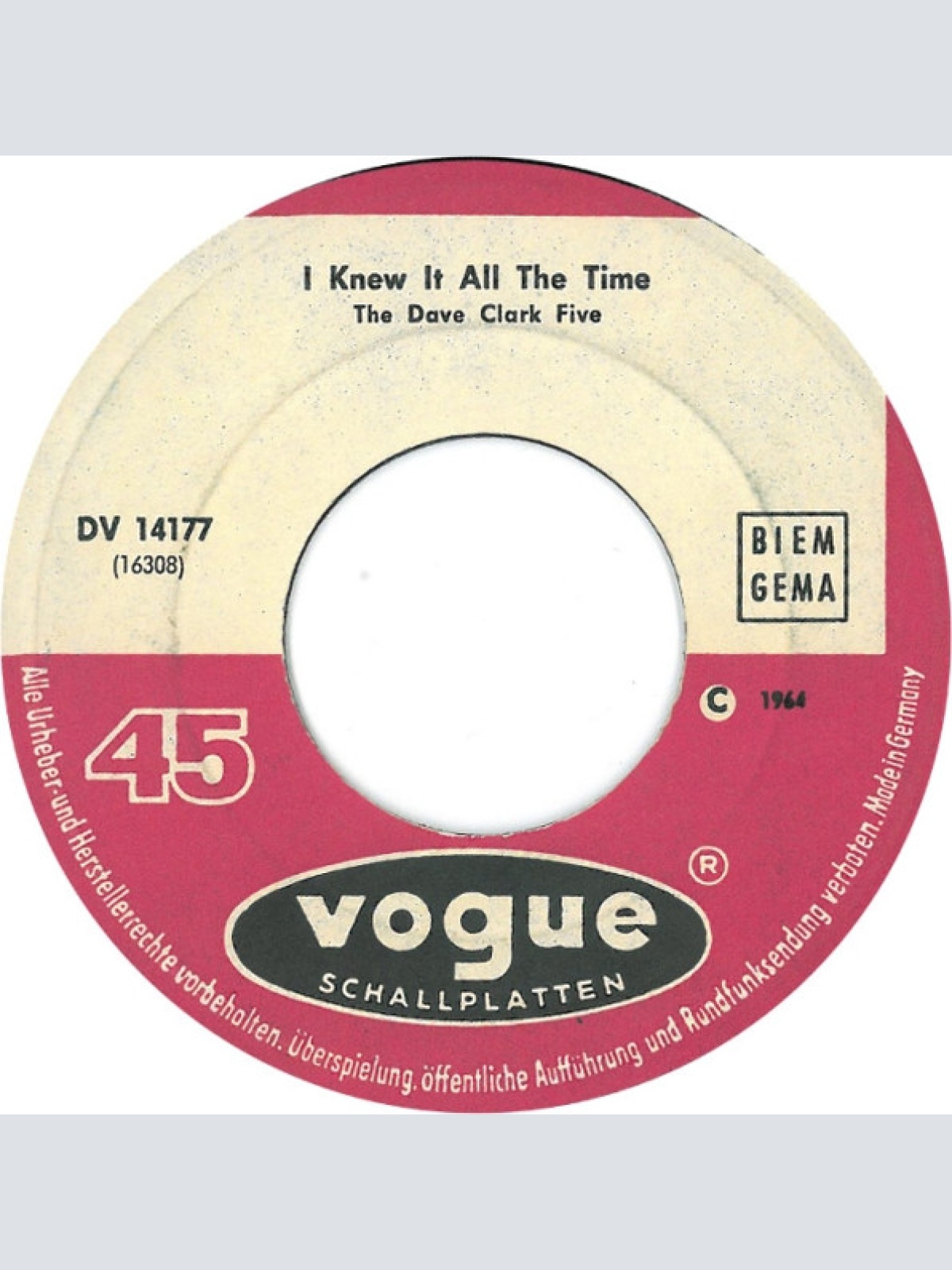 Vinyl / The Dave Clark Five - That's What I Said / Knew It All The Time