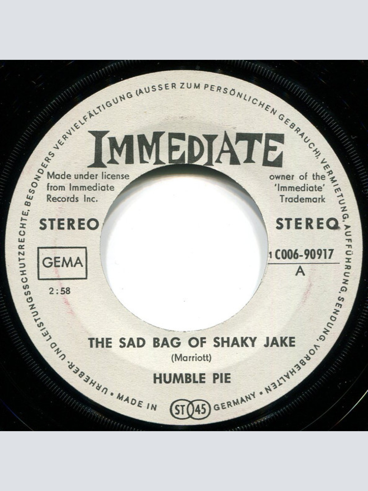 Vinyl / Humble Pie - The Sad Bag Of Shaky Jake / Cold Lady