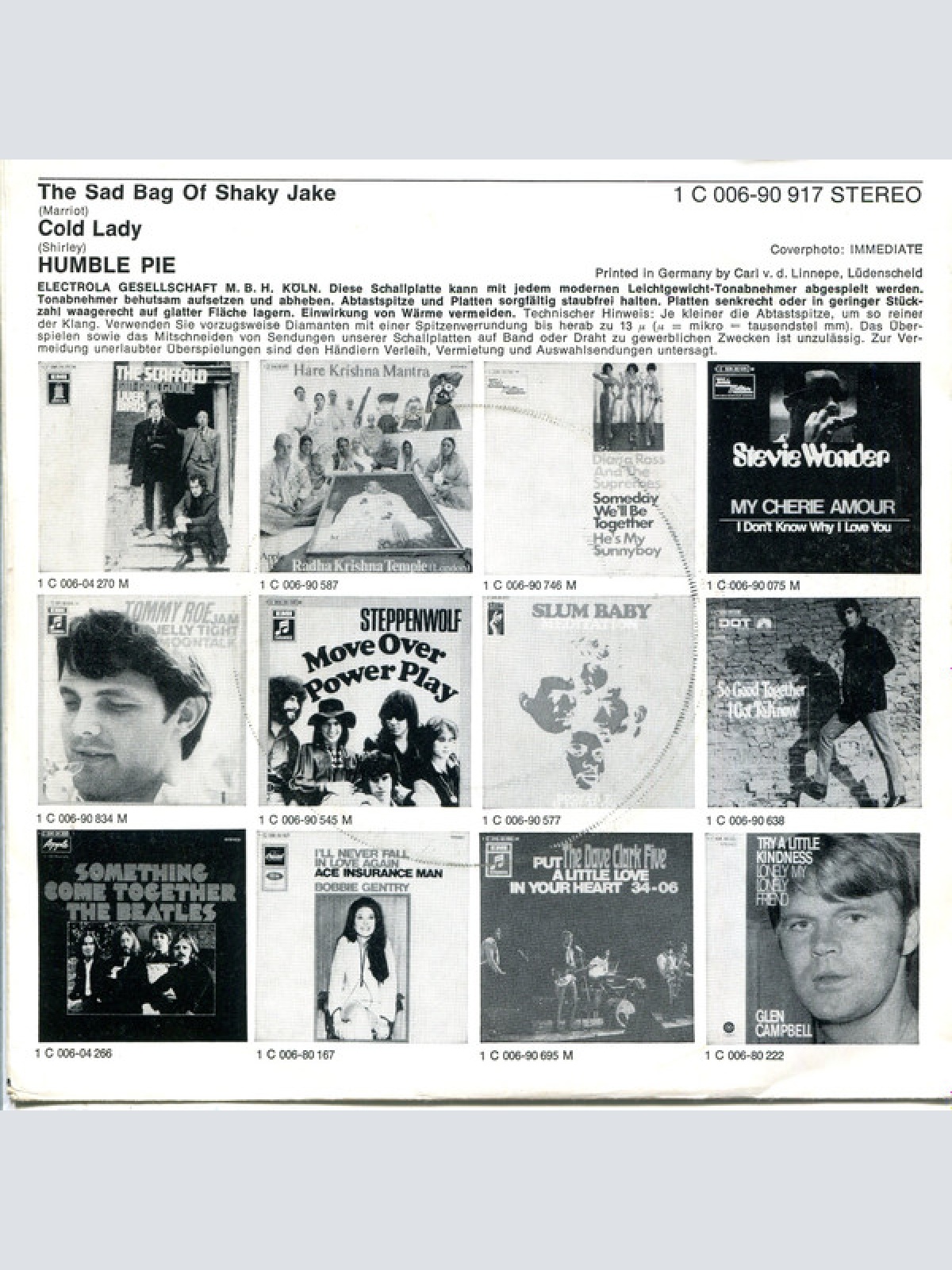 Vinyl / Humble Pie - The Sad Bag Of Shaky Jake / Cold Lady