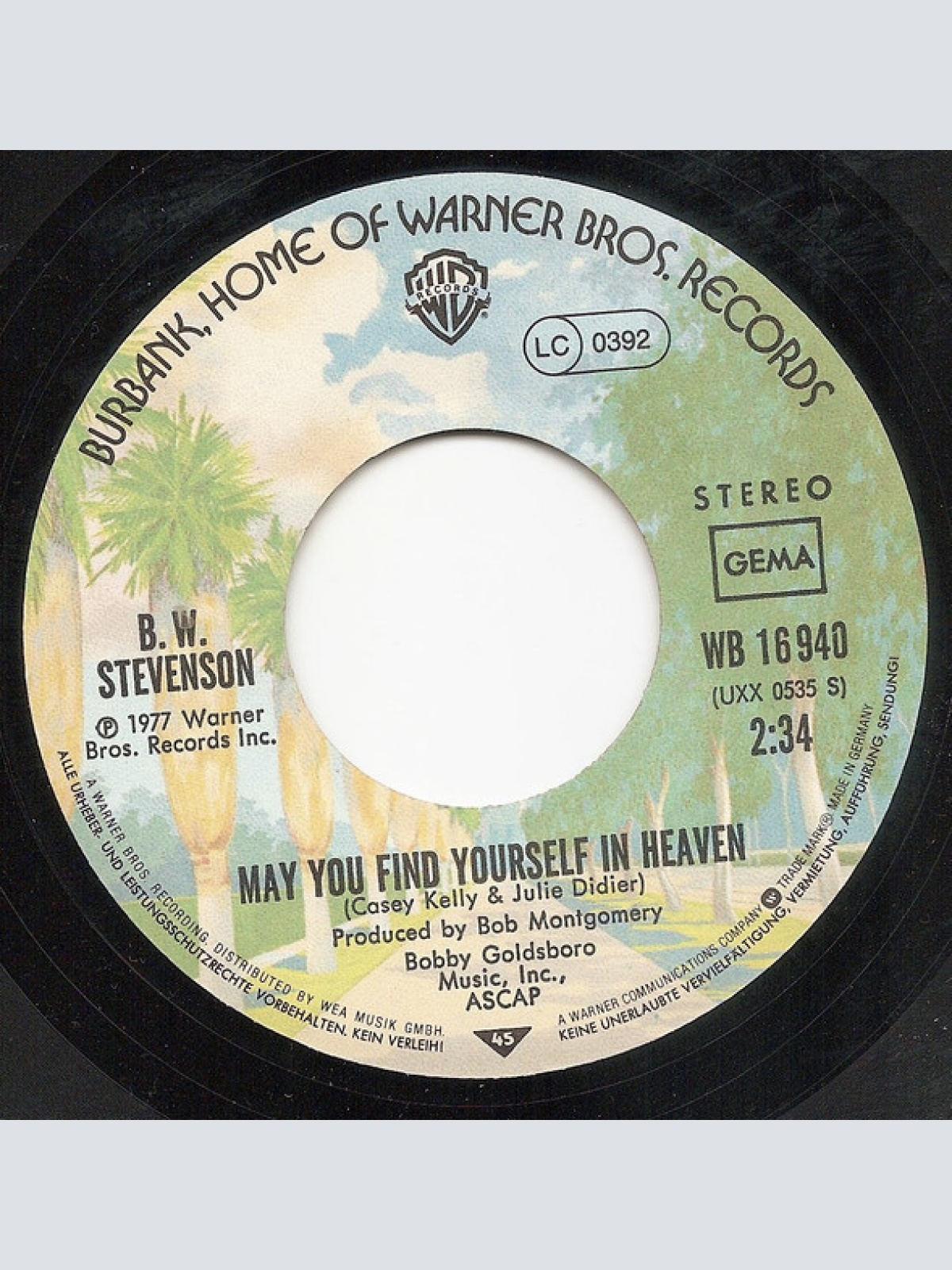 Vinyl / B.W. Stevenson - Down To The Station