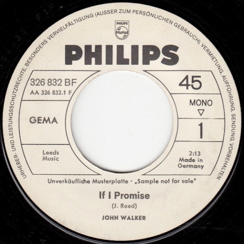 Vinyl / John Walker (3) - If I Promise / I See Love In You