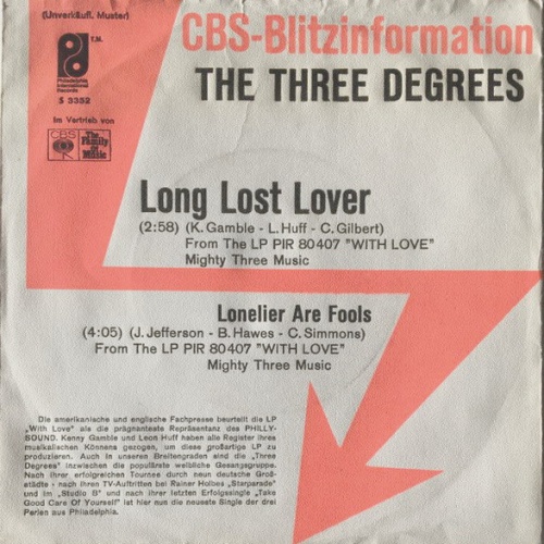 Vinyl / The Three Degrees - Long Lost Lover / Lonelier Are Fools