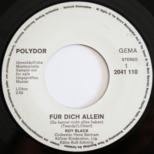 Vinyl / Roy Black - Für Dich Allein (Du Kannst Nicht Alles Haben)