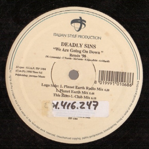 Vinyl / Deadly Sins - We Are Going On Down (Remix '98)