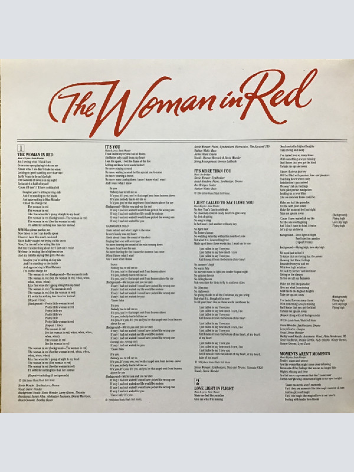 Vinyl / Stevie Wonder - The Woman In Red (Selections From The Original Motion Picture Soundtrack)