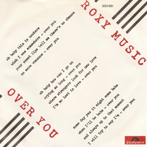 Vinyl / Roxy Music - Over You