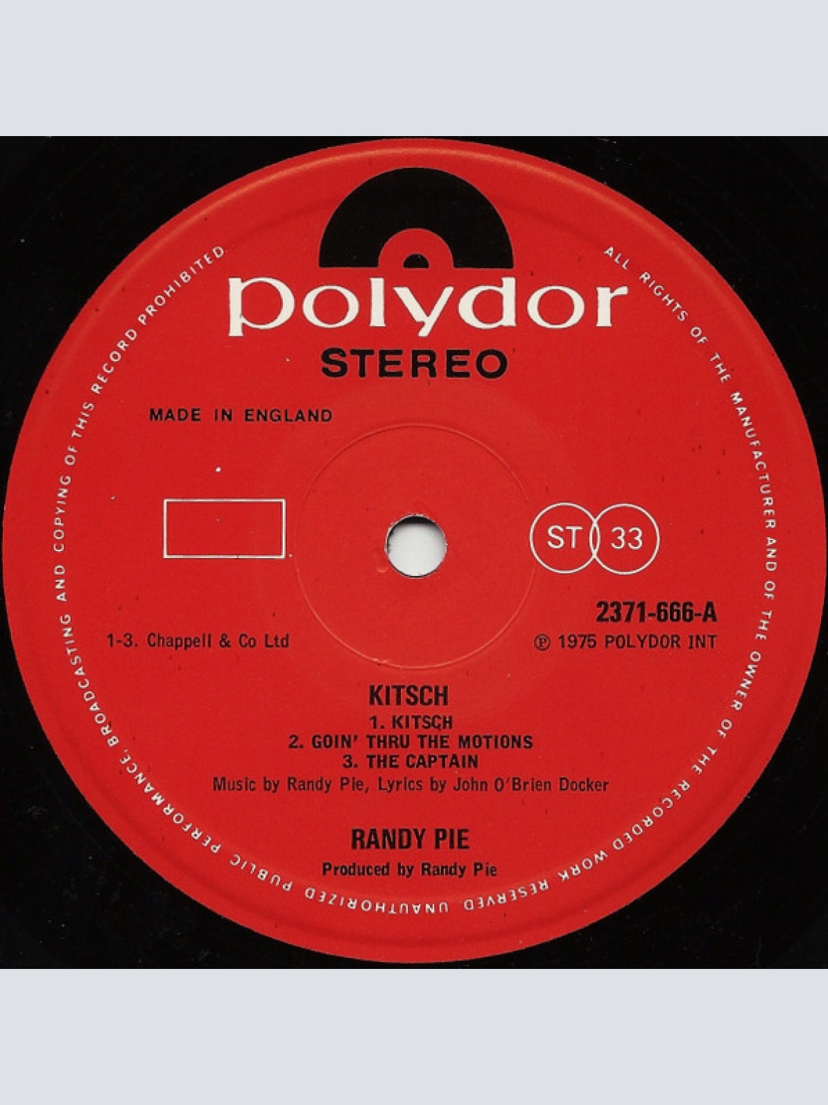 Vinyl / Randy Pie - Kitsch