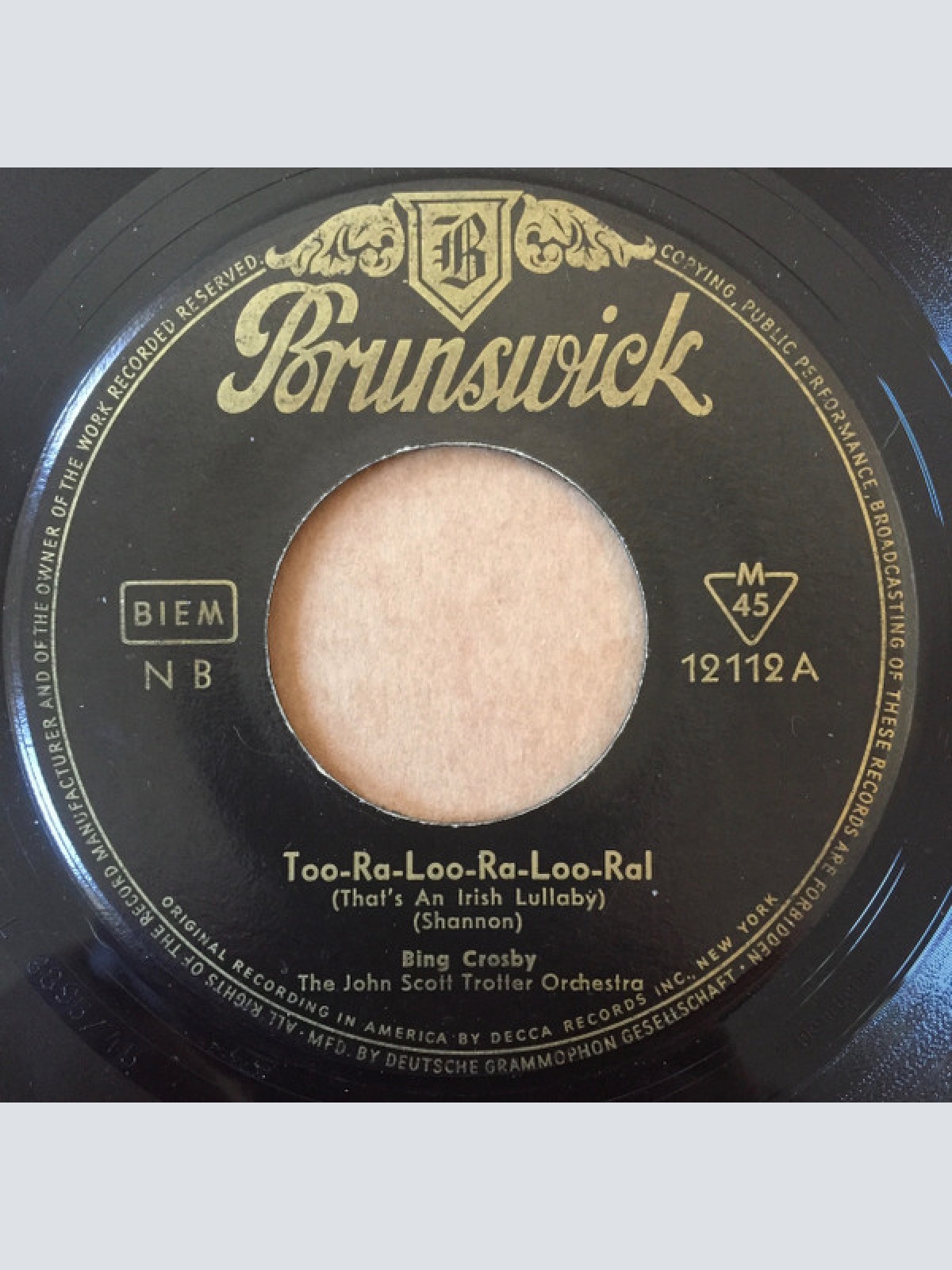 Vinyl / Bing Crosby - Too Ra Loo Ra Loo (That's An Irish Lullaby)