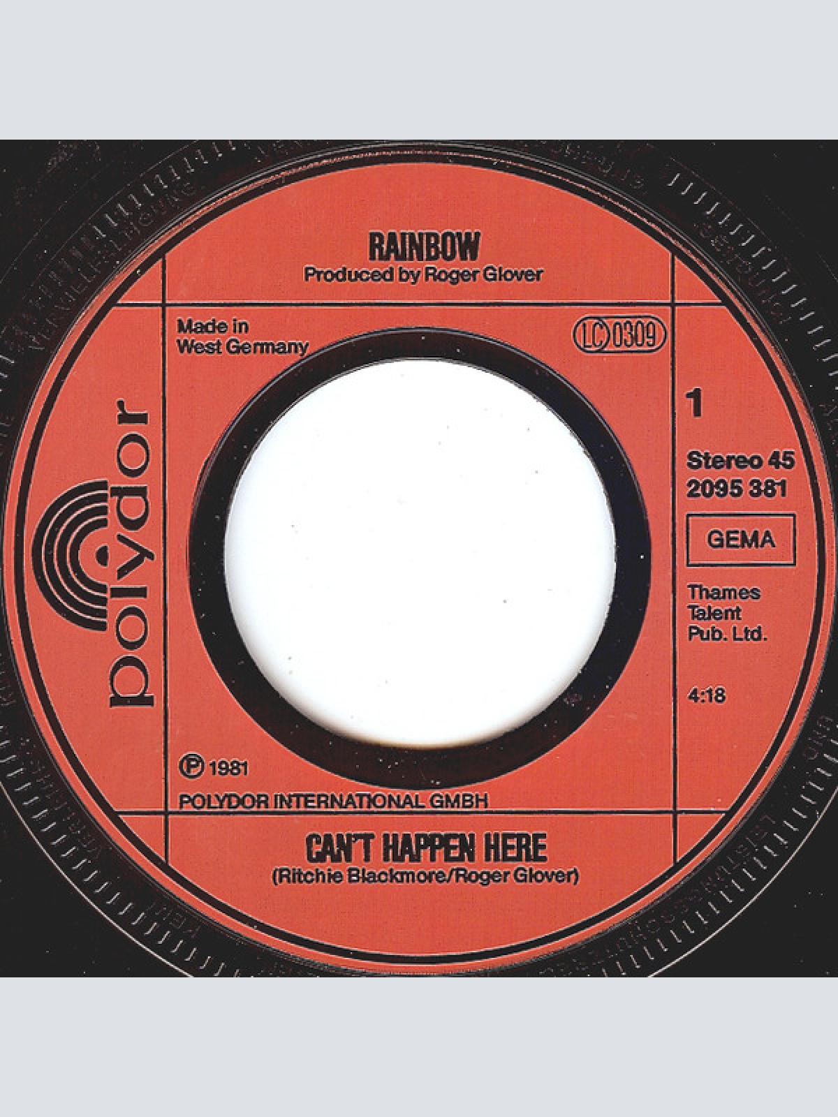 Vinyl / Rainbow - Can't Happen Here