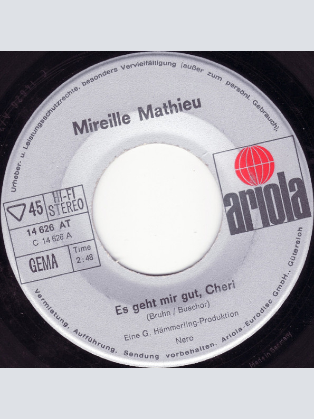 Vinyl / Mireille Mathieu - Es Geht Mir Gut, Cheri
