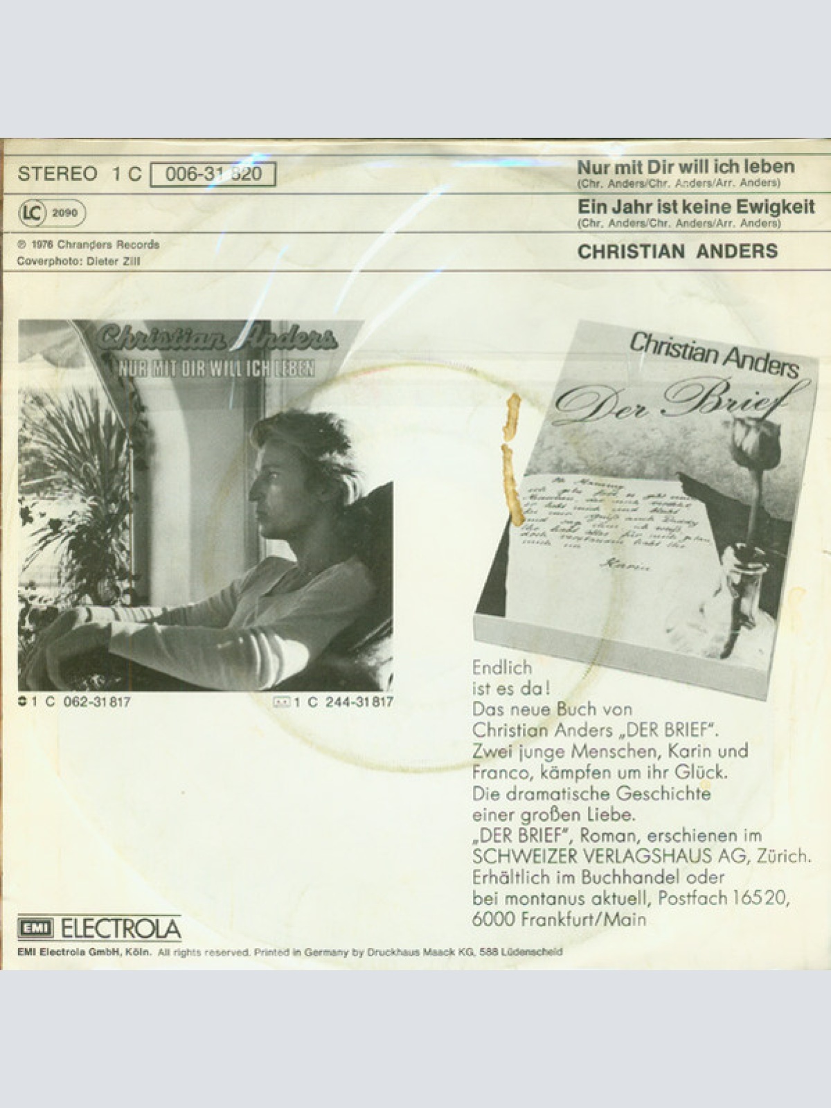 Vinyl / Christian Anders - Nur Mit Dir Will Ich Leben