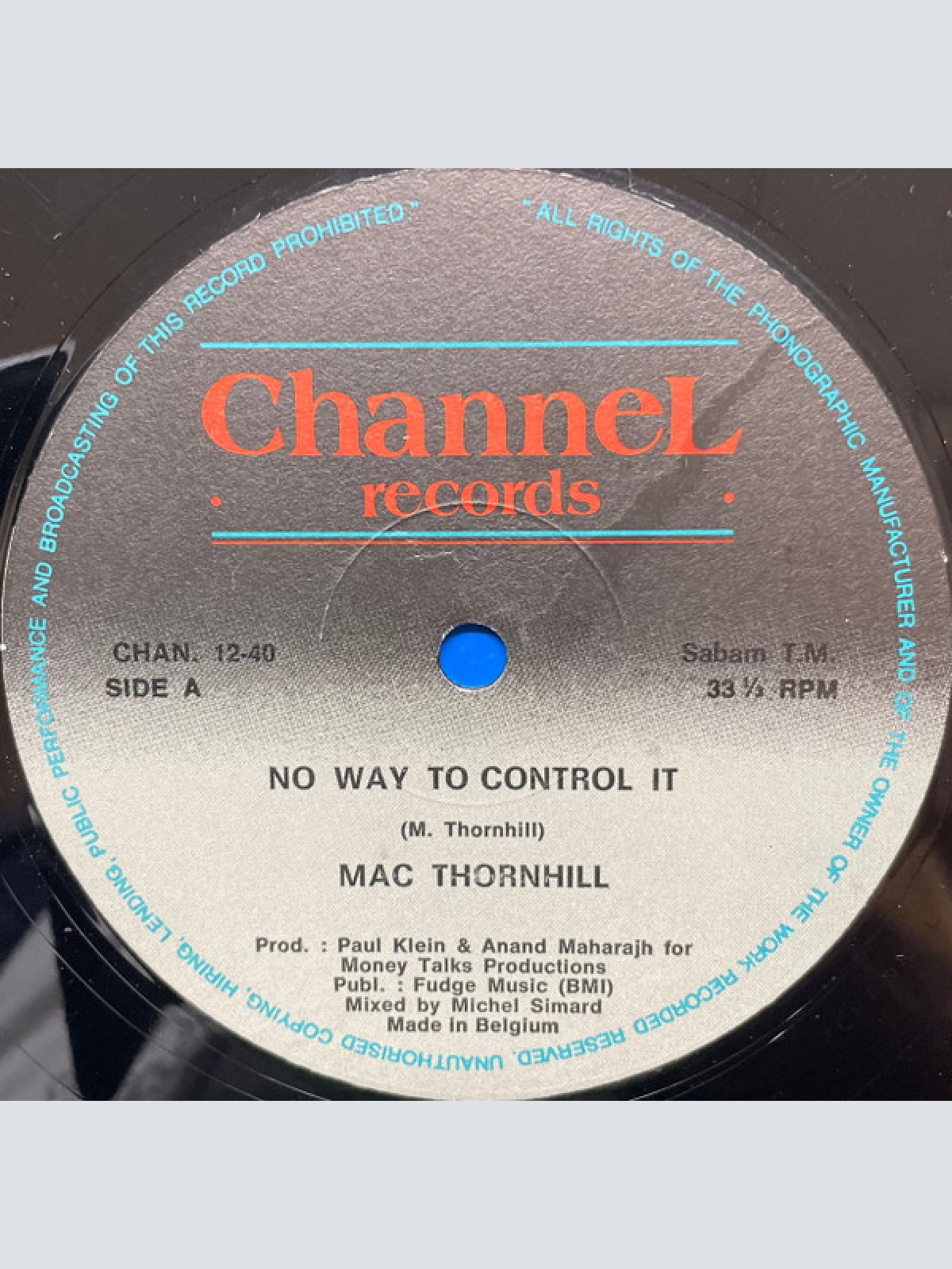 Vinyl / Mac Thornhill - No Way To Control It
