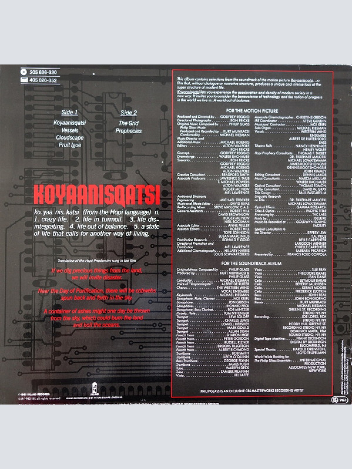 Vinyl / Philip Glass - Koyaanisqatsi (Original Soundtrack Album From The Film)