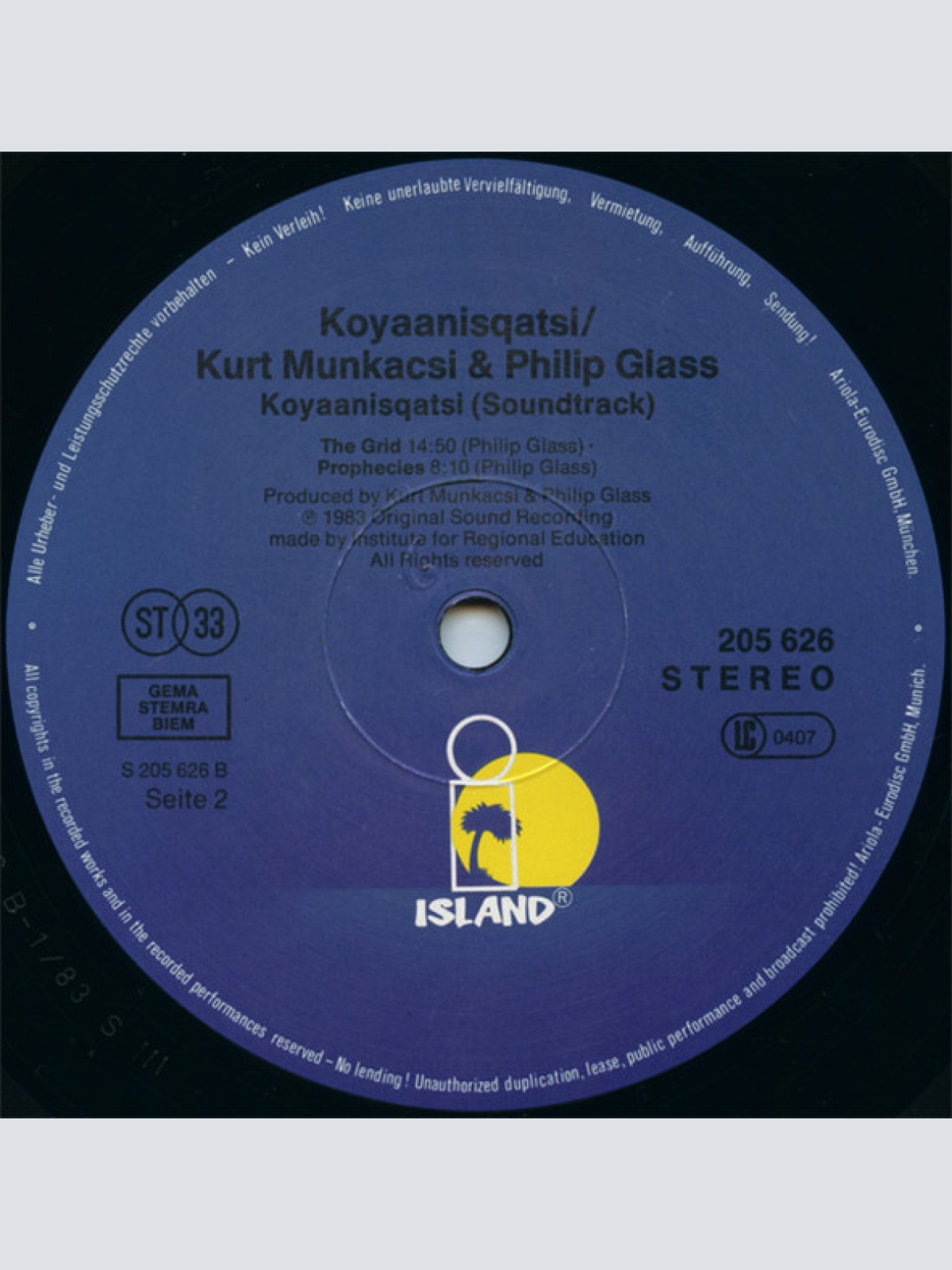 Vinyl / Philip Glass - Koyaanisqatsi (Original Soundtrack Album From The Film)
