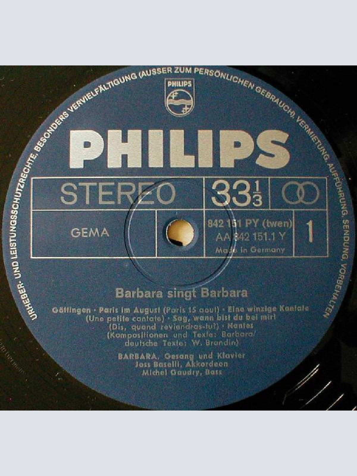 Vinyl / Barbara (5) - Barbara Singt Barbara