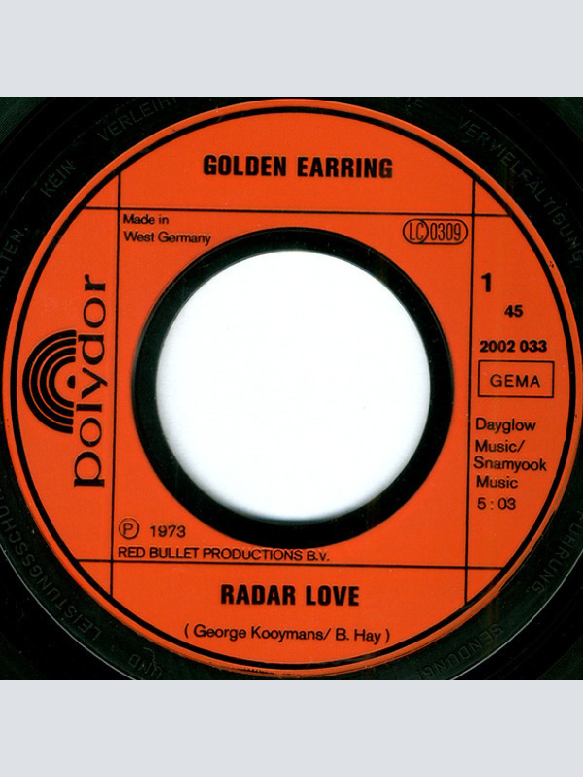 Vinyl / Golden Earring - Radar Love / Buddy Joe