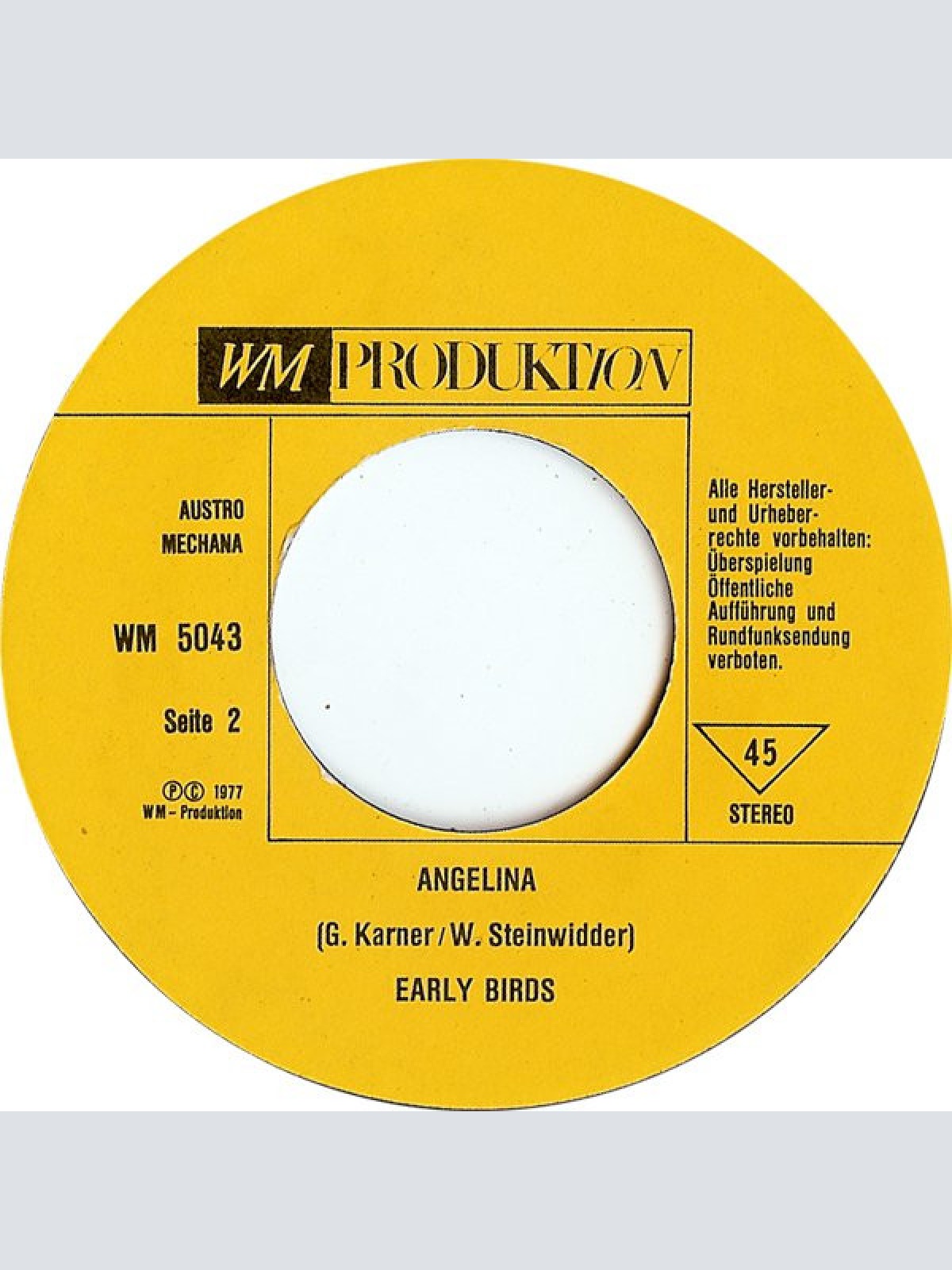 Vinyl / Early Birds - Styrian Lady / Angelina