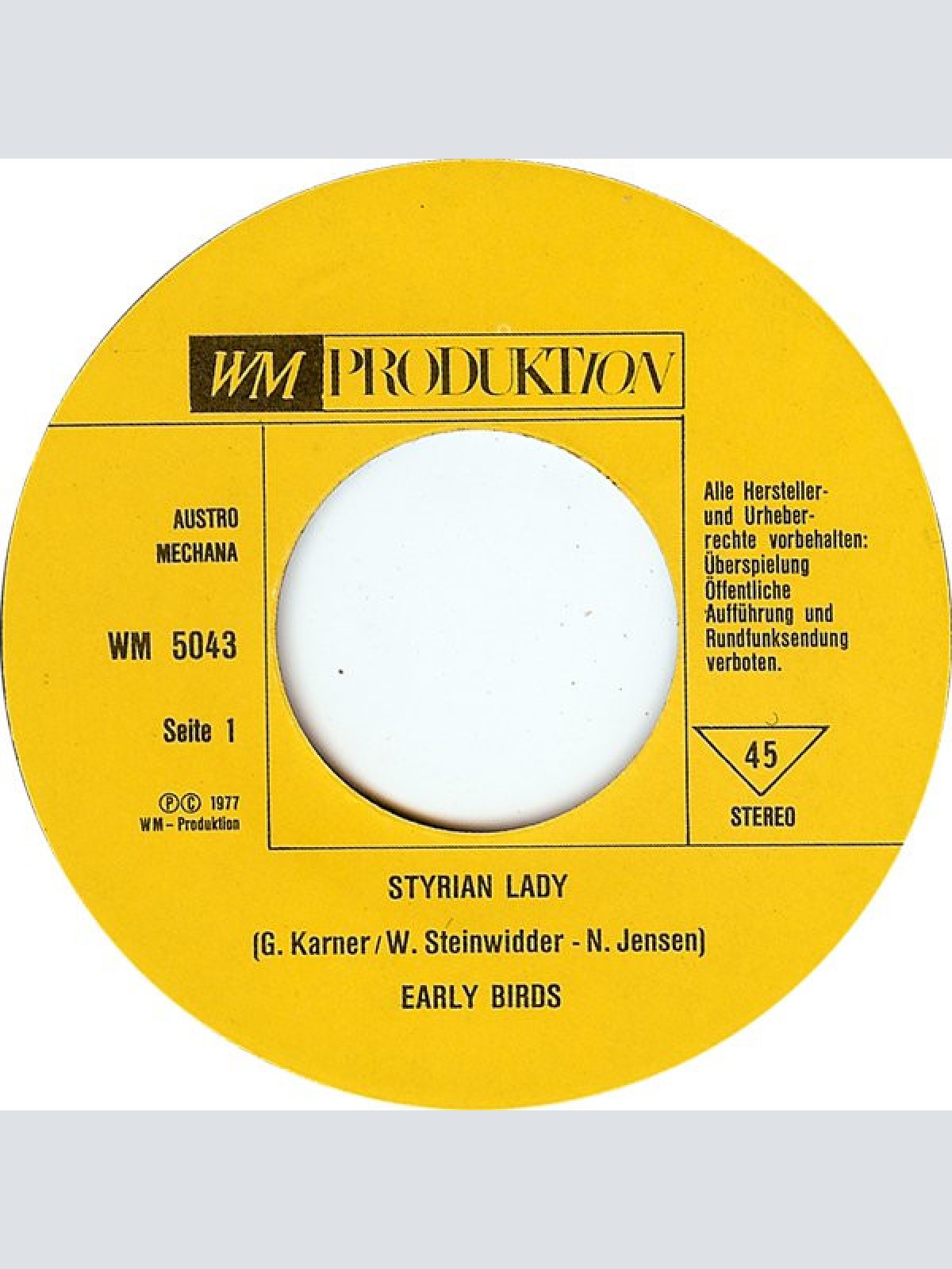 Vinyl / Early Birds - Styrian Lady / Angelina