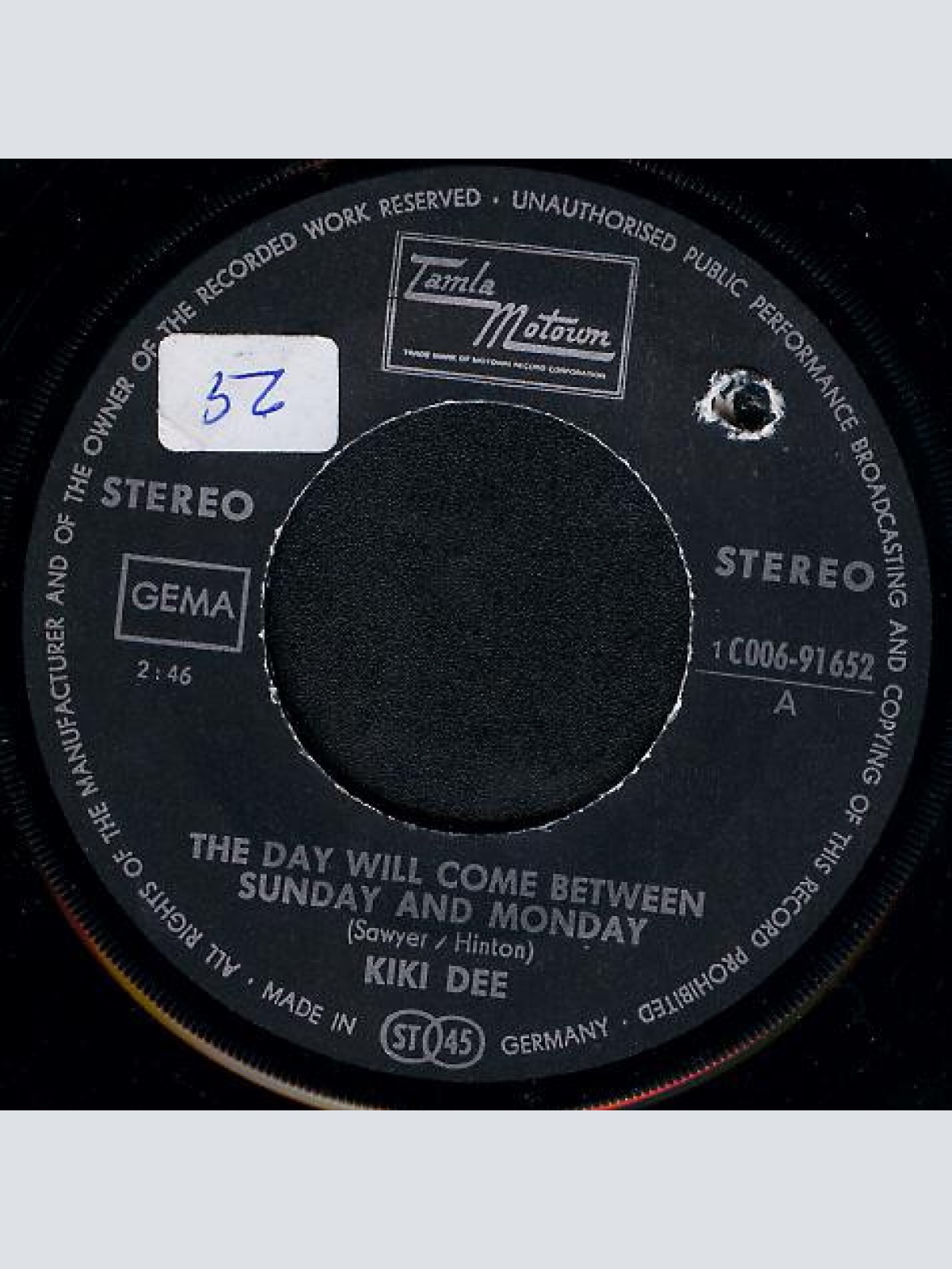 Vinyl / Kiki Dee - The Day Will Come Between Sunday And Monday / My Whole World Ended (The Moment You Left Me)