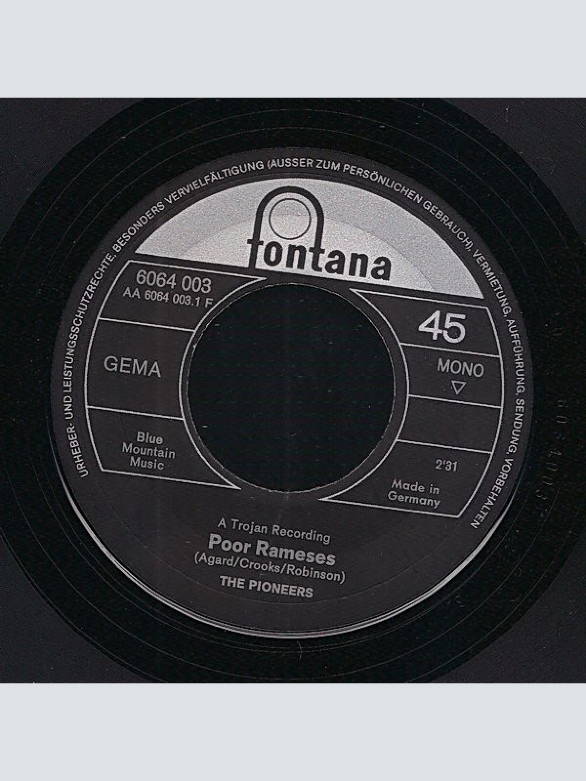 Vinyl / The Pioneers - Poor Rameses