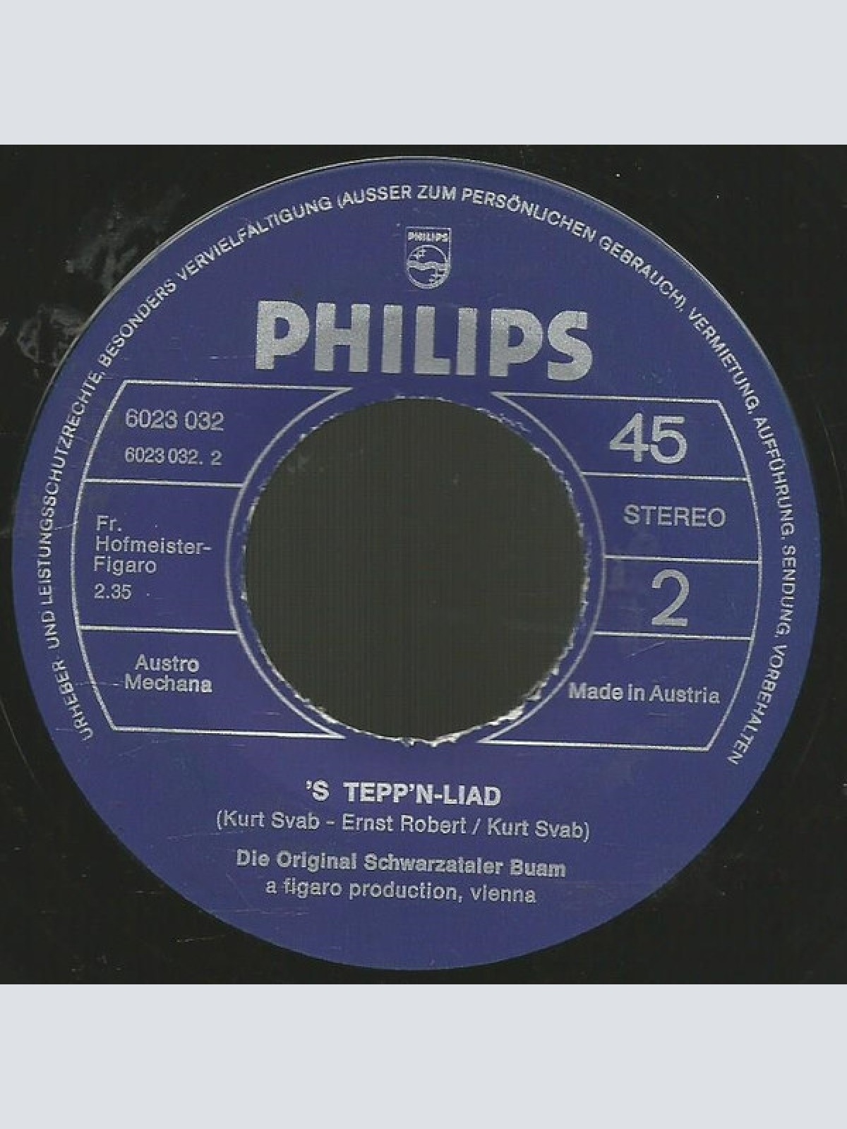 Vinyl / Die Original Schwarzataler Buam - Schmiert's Doch Eich're Bett'n