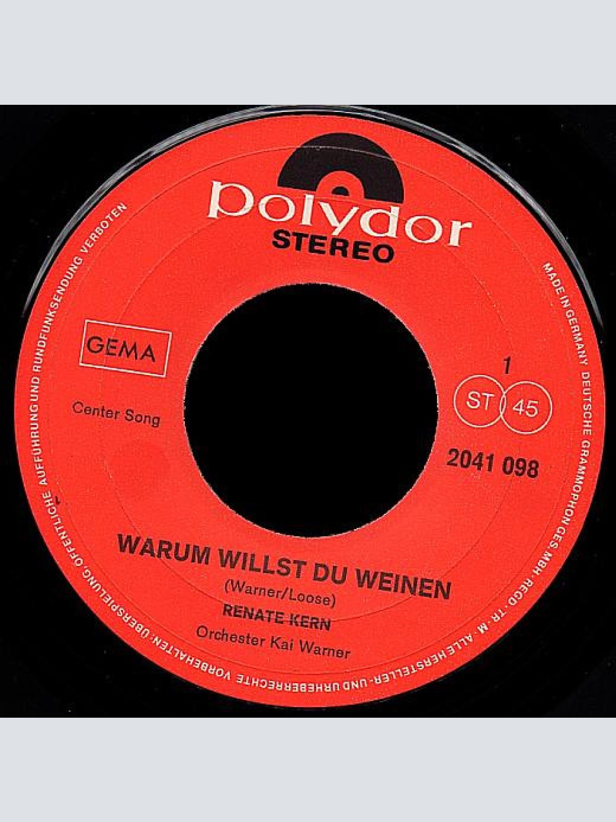 Vinyl / Renate Kern - Warum Willst Du Weinen / Good Bye My Love
