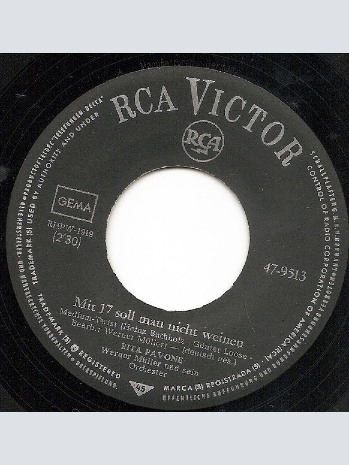 Vinyl / Rita Pavone - Mit 17 Soll Man Nicht Weinen / Mein Jack, Der Ist 2 Meter Groß