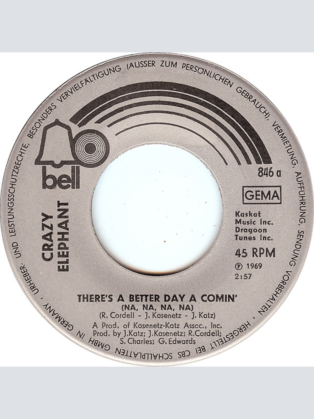 Vinyl / Crazy Elephant - There's A Better Day A Comin' (Na, Na, Na, Na)