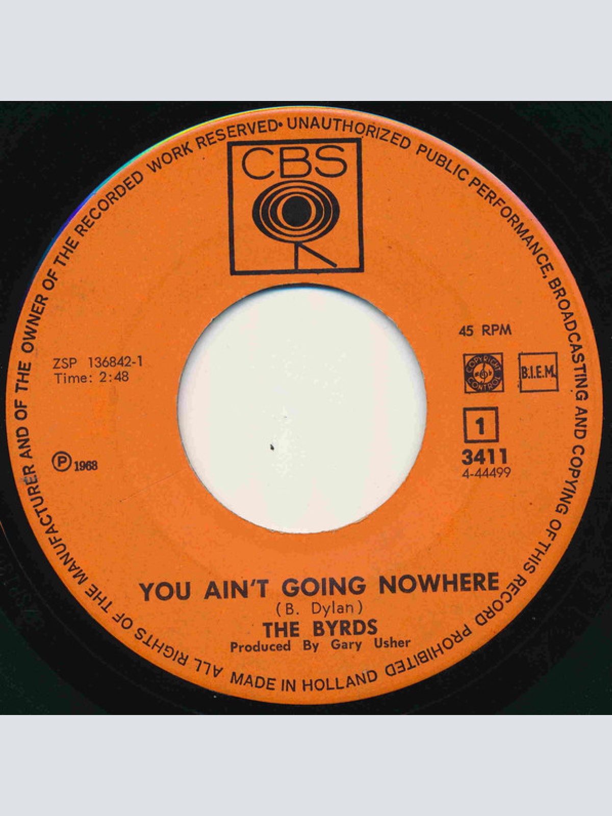Vinyl / The Byrds - You Ain't Going Nowhere / Artificial Energy