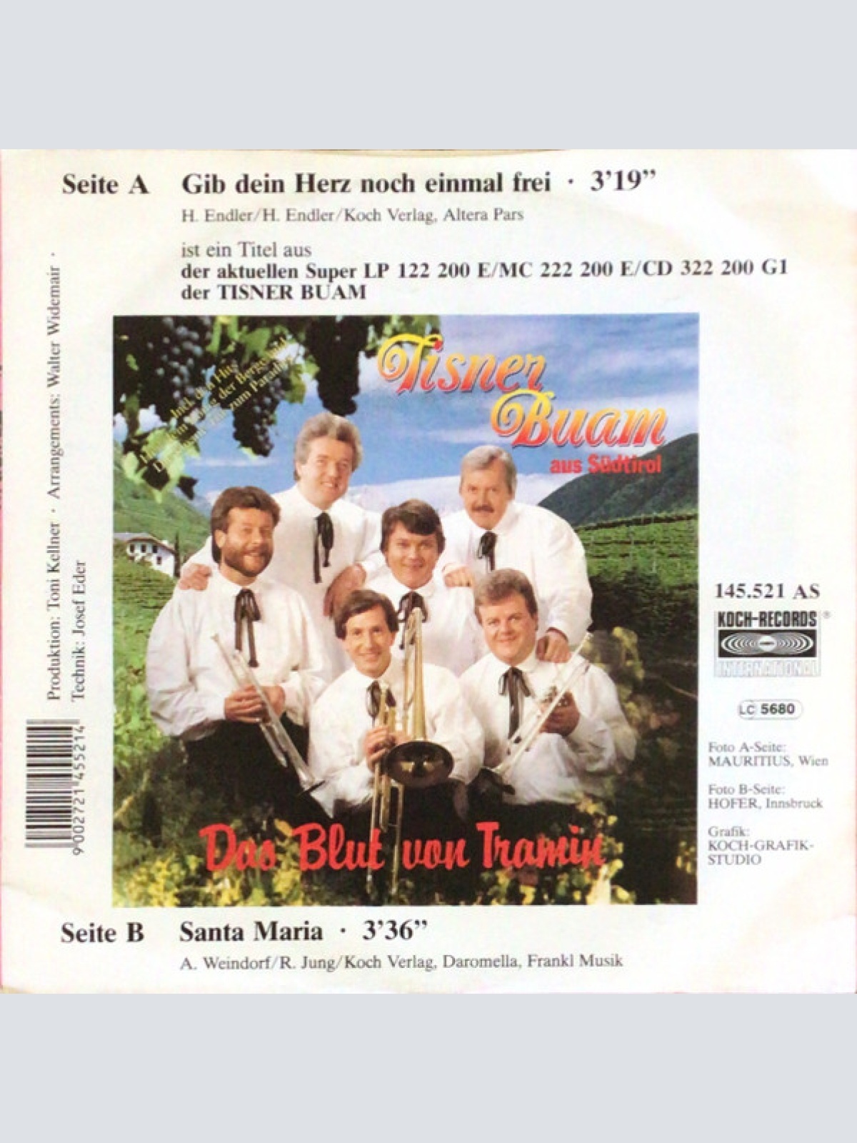 Vinyl / Tisner Buam - Gib Dein Herz Noch Einmal Frei