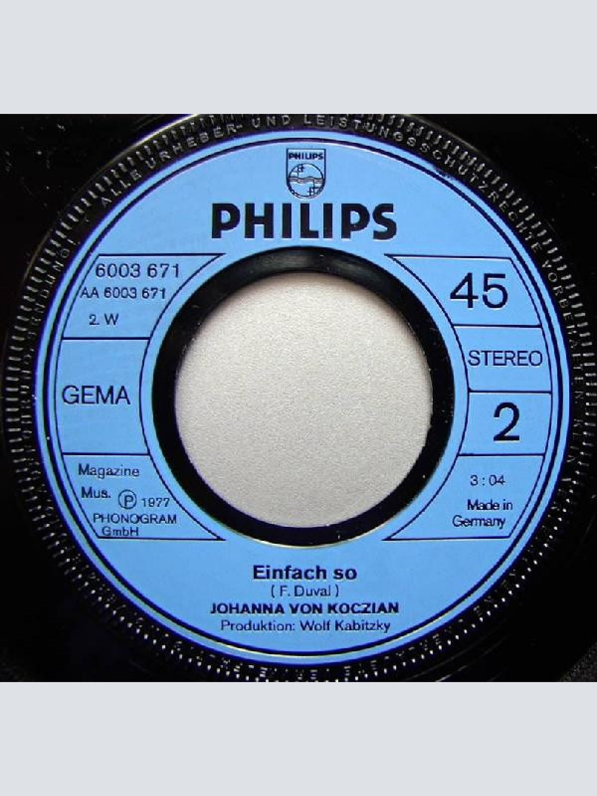 Vinyl / Johanna Von Koczian - Der Kater Läßt Das Mausen Nicht (Il Gatto)