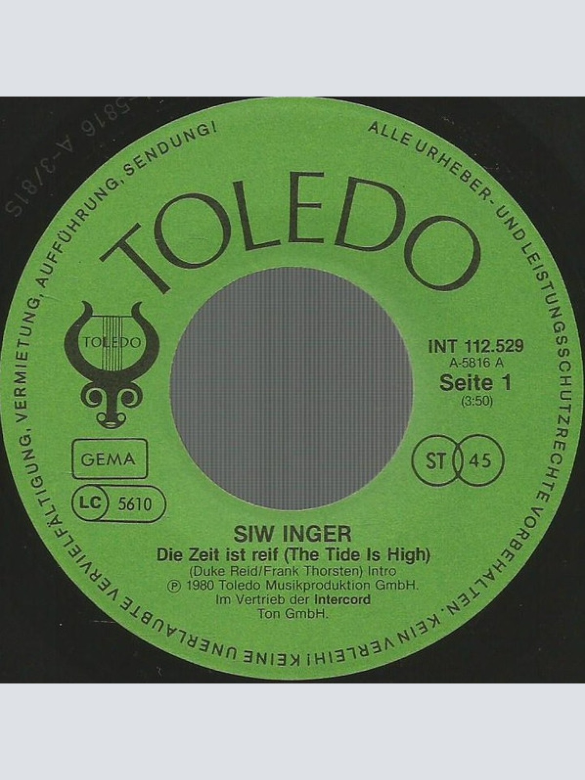 Vinyl / Siw Inger - Die Zeit Ist Reif (The Tide Is High)