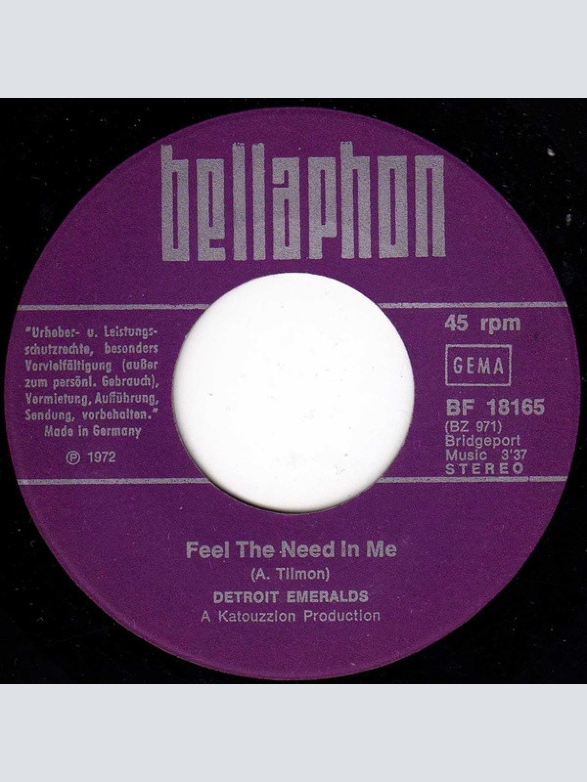 Vinyl / Detroit Emeralds - Feel The Need In Me