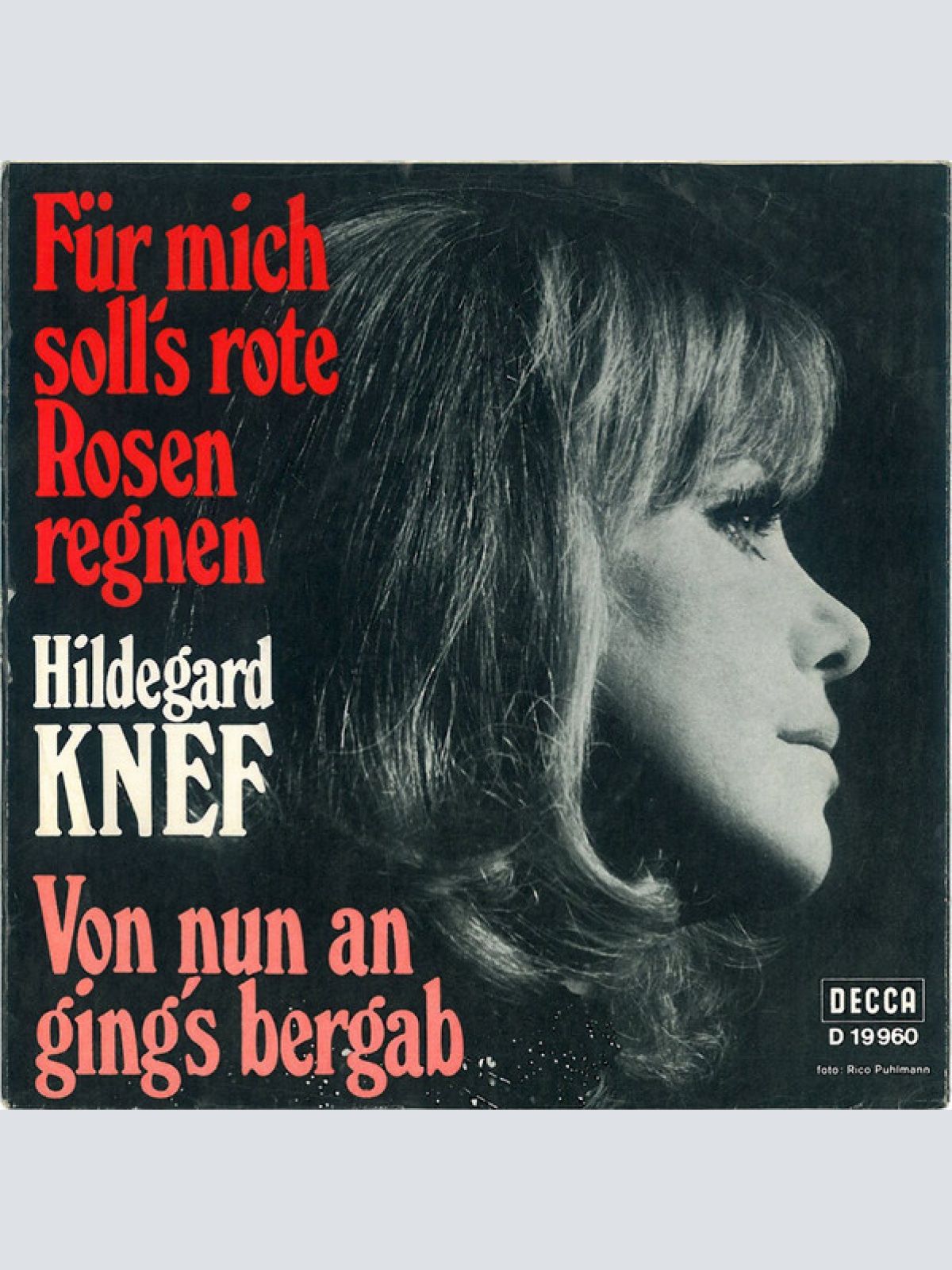 Vinyl / Hildegard Knef - Für Mich Soll's Rote Rosen Regnen / Von Nun An Ging's Bergab