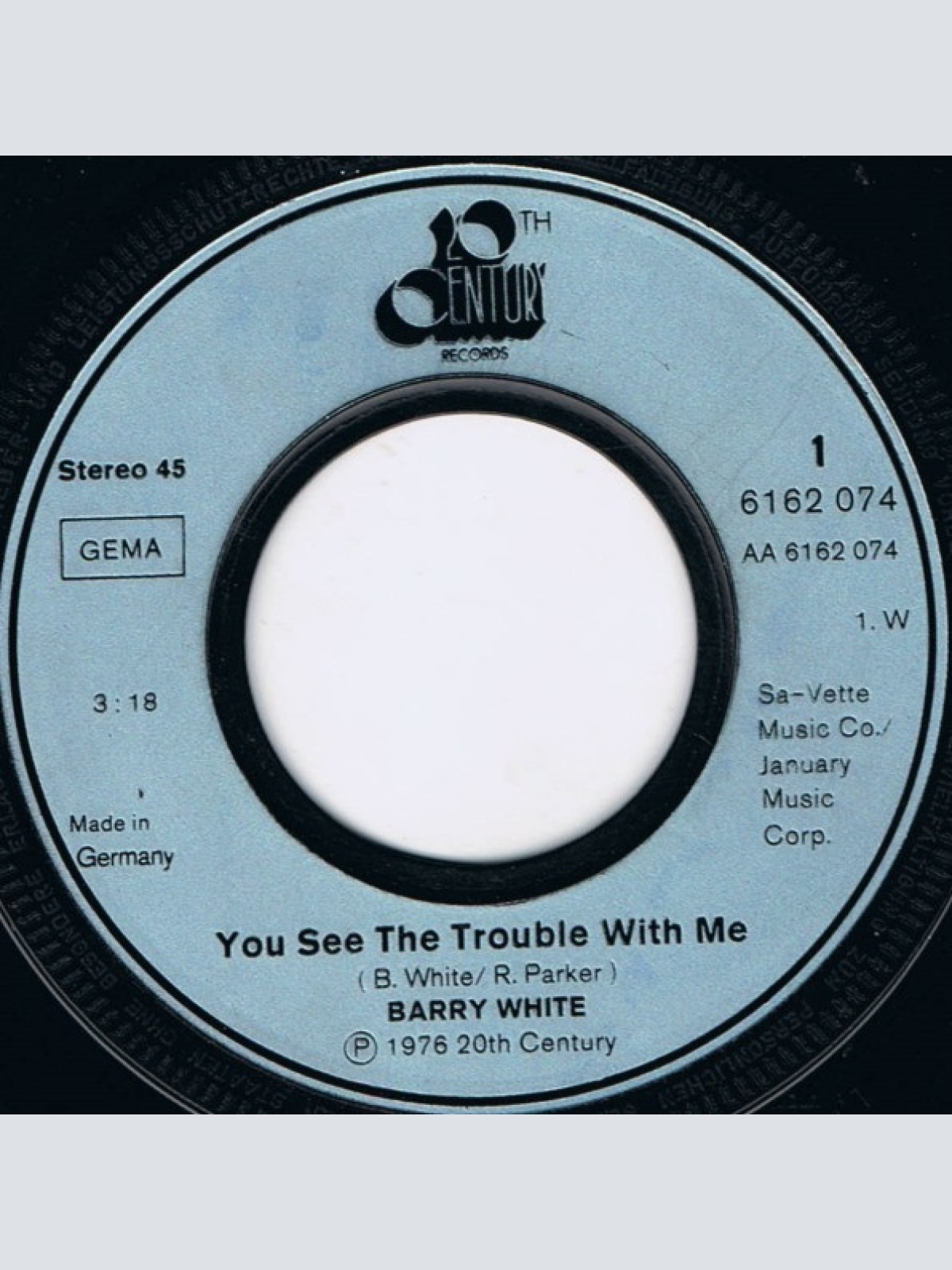Vinyl / Barry White - You See The Trouble With Me