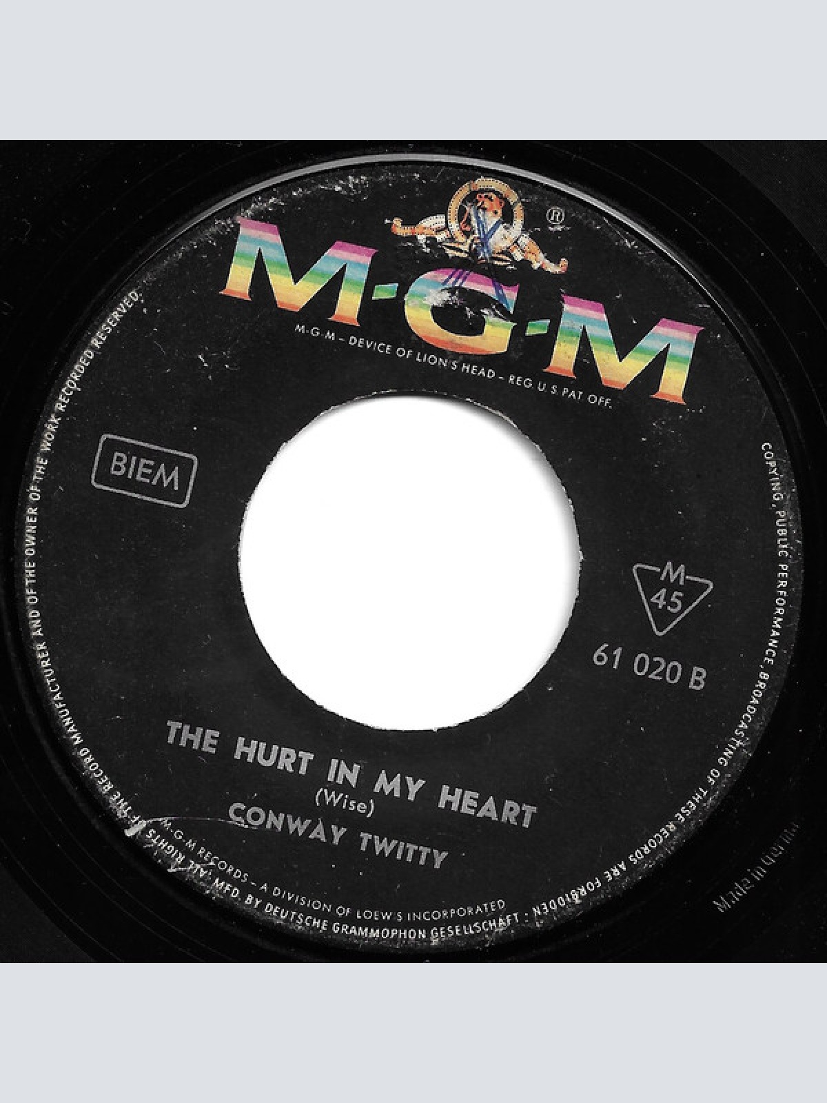 Vinyl / Conway Twitty - What Am I Living For / The Hurt In My Heart