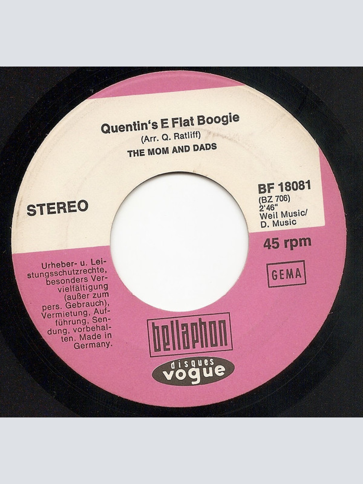 Vinyl / The Moms And Dads* - The Rangers Waltz