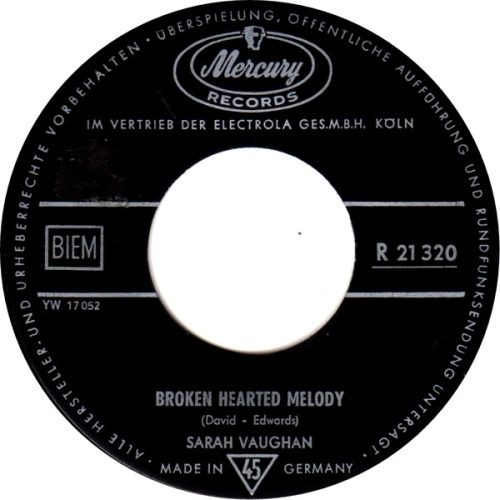 Vinyl / Sarah Vaughan - Broken Hearted Melody / Johnny, Be Smart