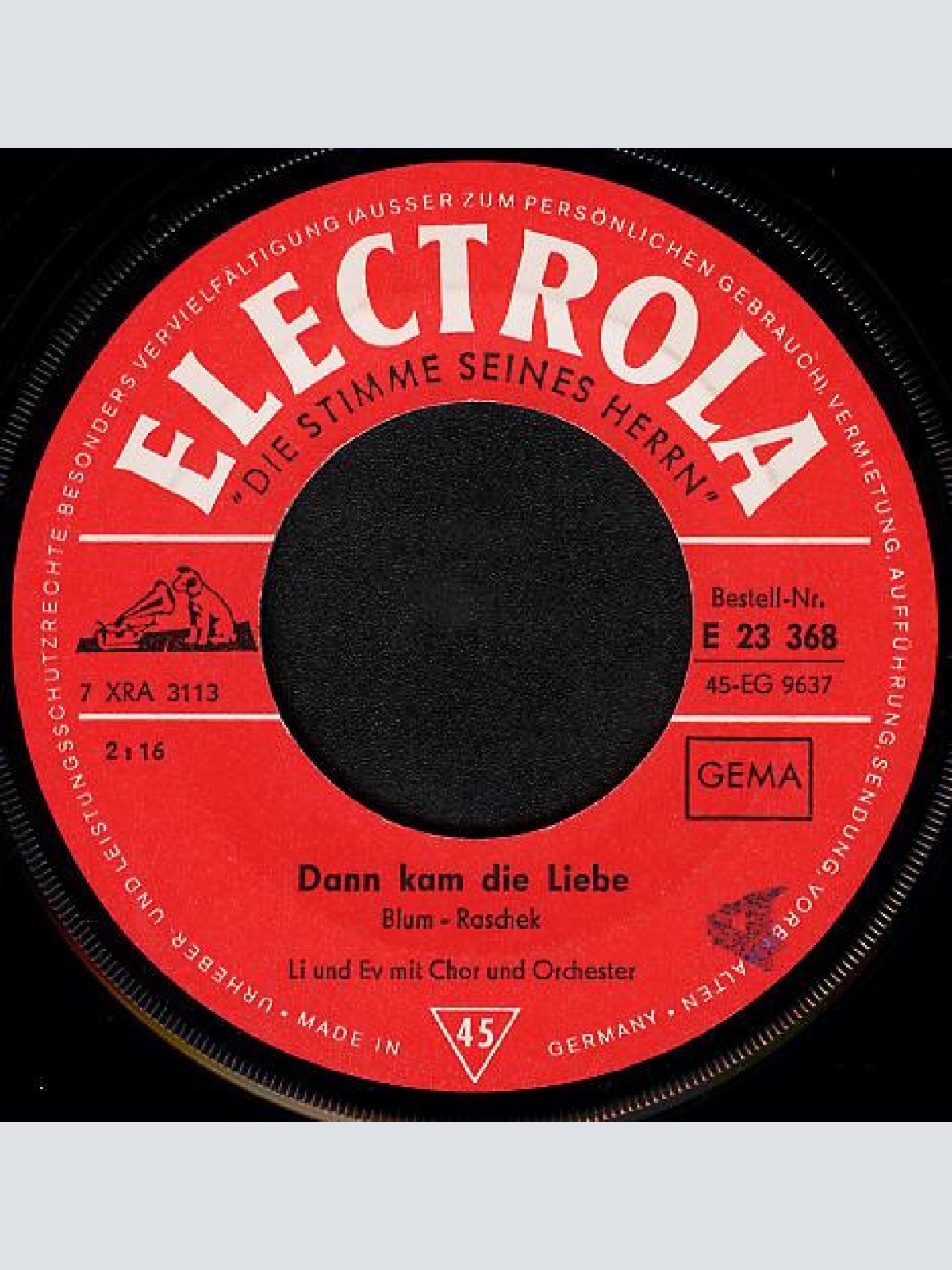 Vinyl / Li & Ev* - Dann Kam Die Liebe / Sie Will Lieber Lollipop