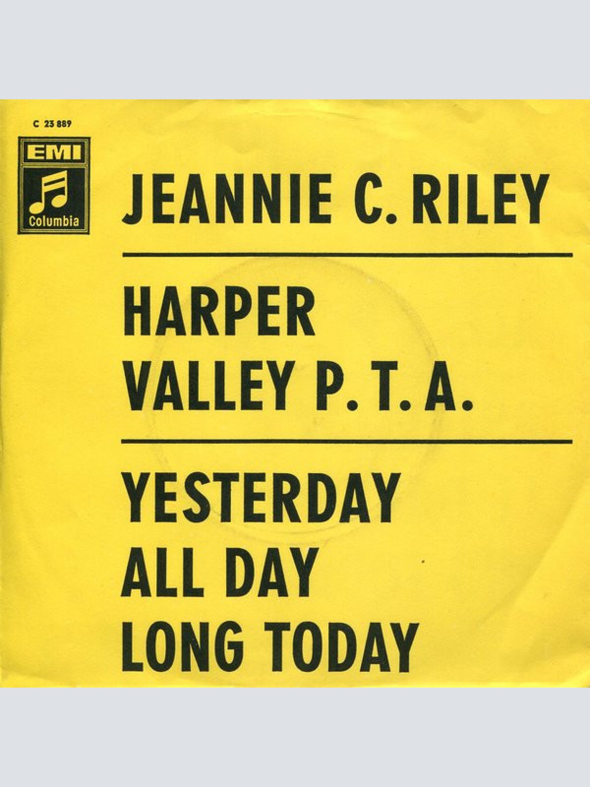 Vinyl / Jeannie C. Riley - Harper Valley P. T. A. / Yesterday All Day Long Today