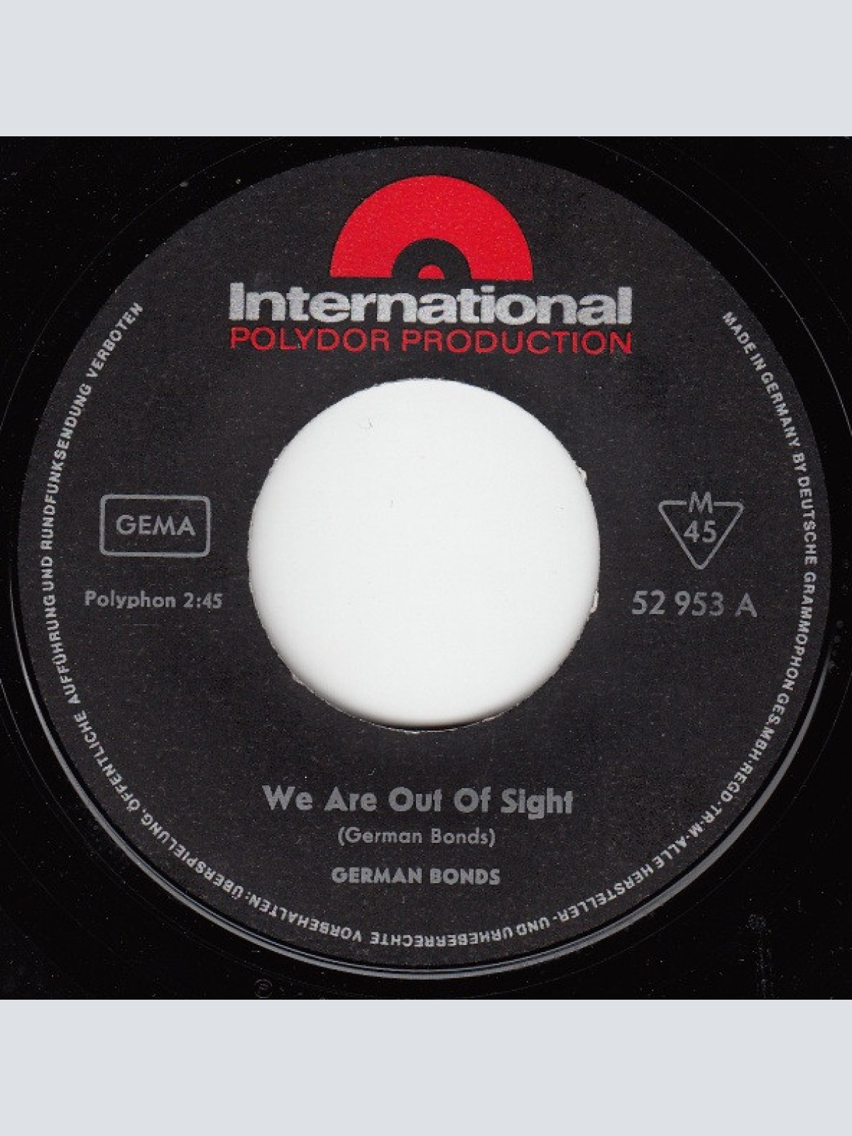 Vinyl / German Bonds* - We Are Out Of Sight